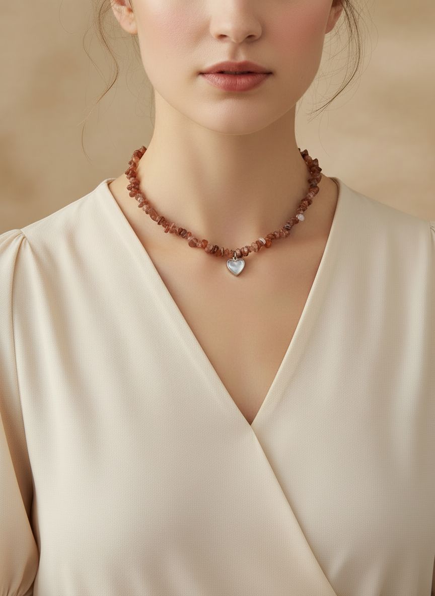 Akik doğaltaş kolye