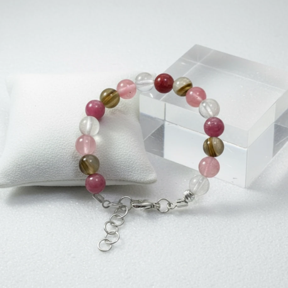 Gül rutil doğaltaş bileklik