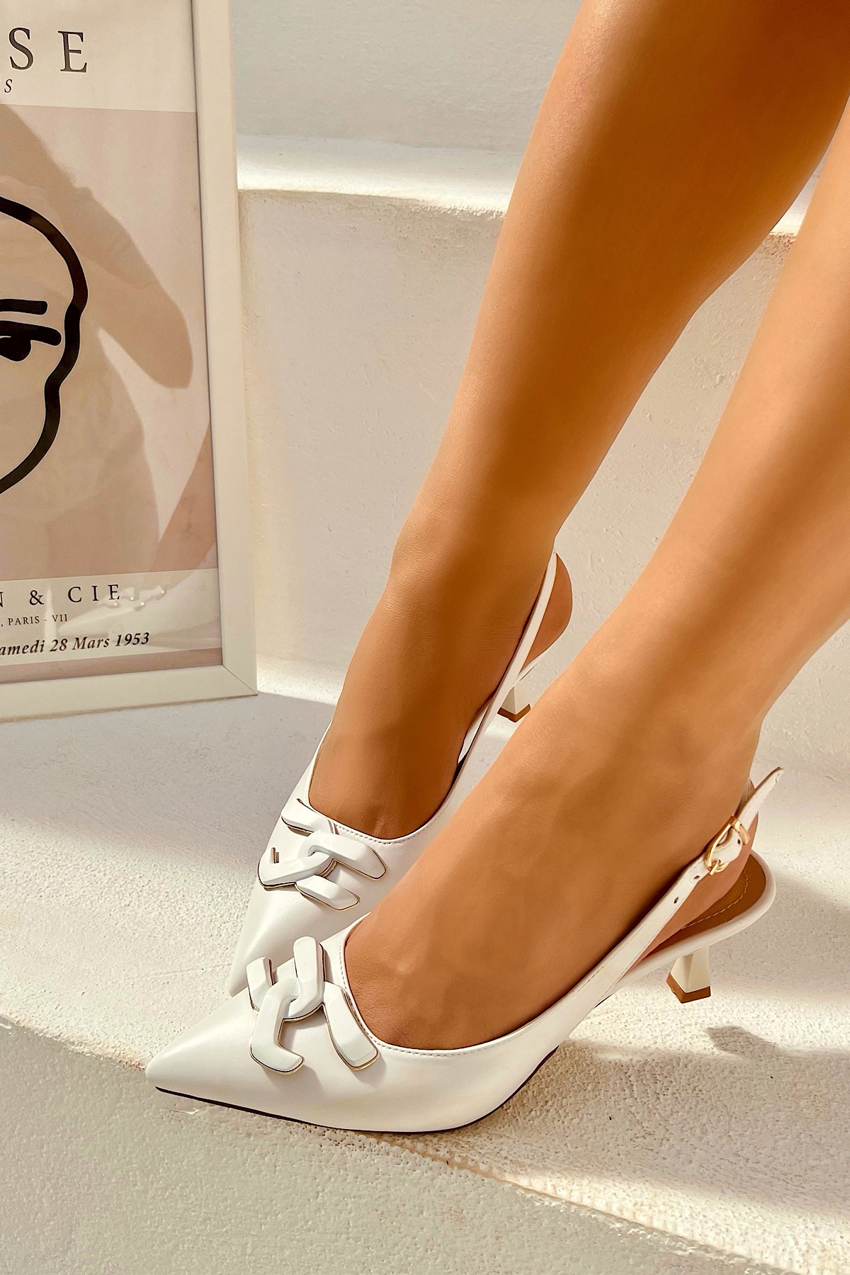 Ware Heel Shoes - White