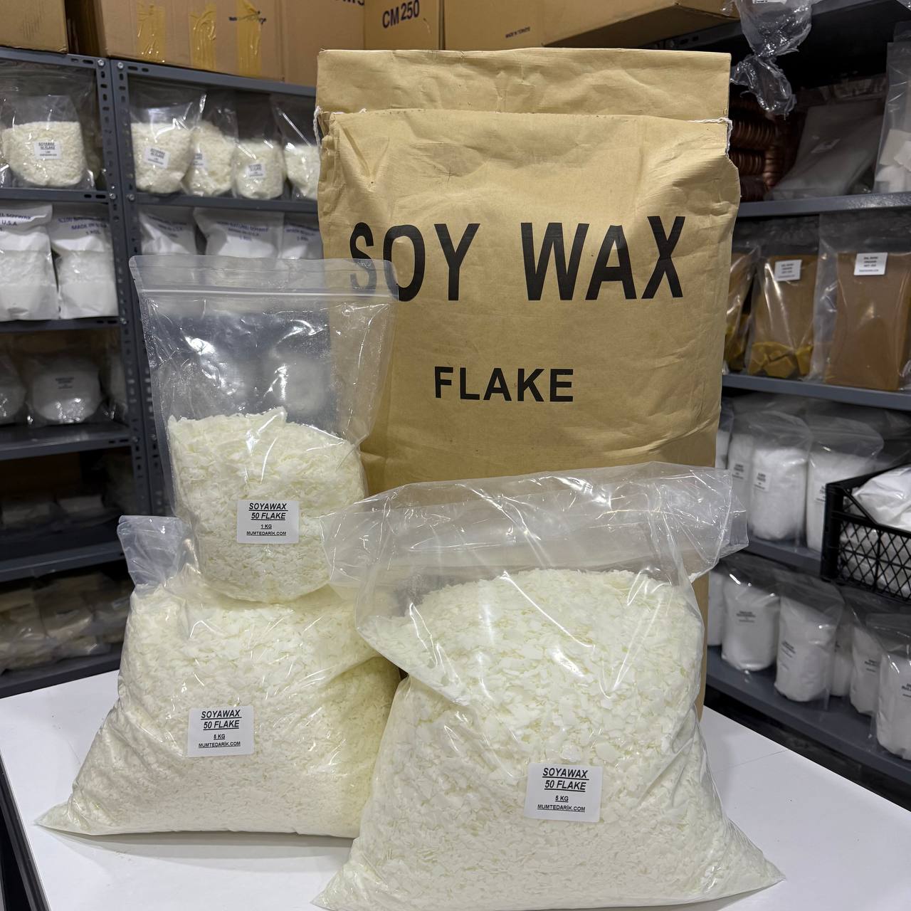  5 KG Soya Wax 50 Flake Yaprak (Açık Krem Renk)