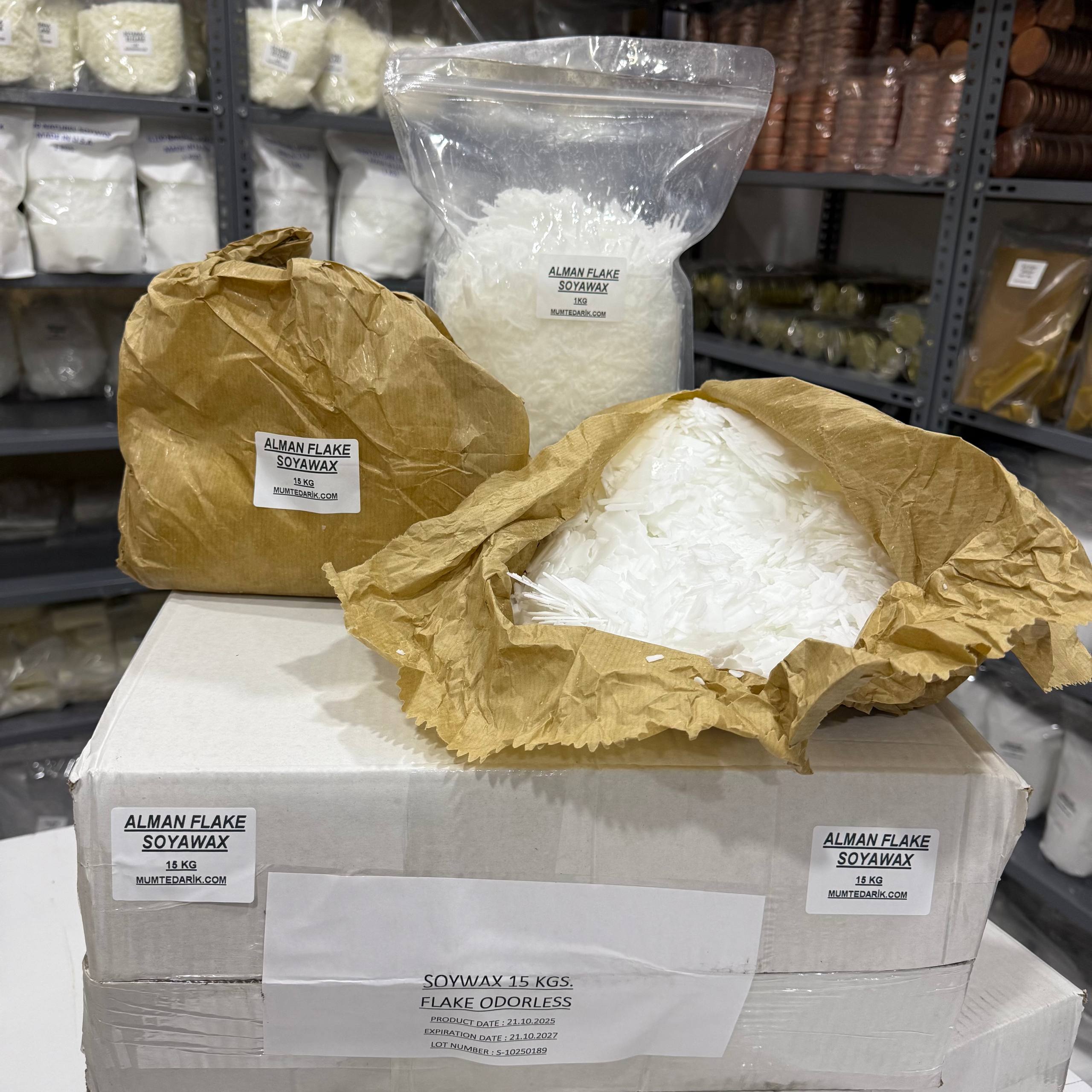 5 KG Alman Soya Wax Flake Yaprak Beyaz