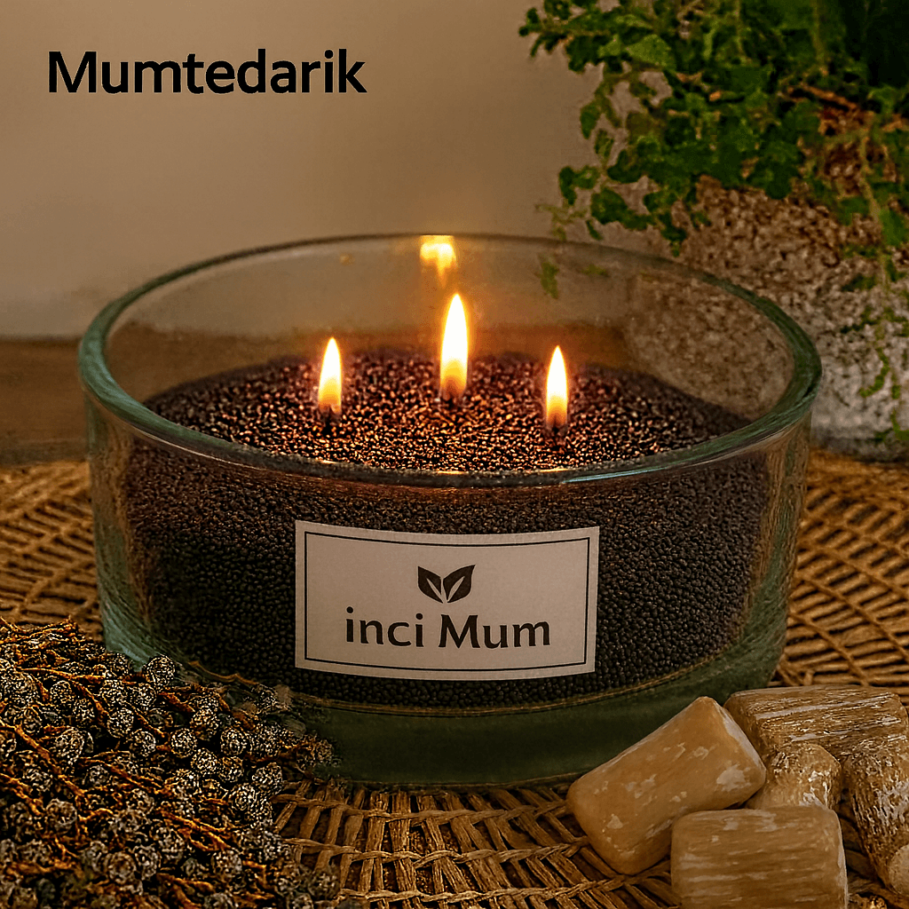 1 KG Antrasit İnci Tozu Mum GÜL Kokulu 