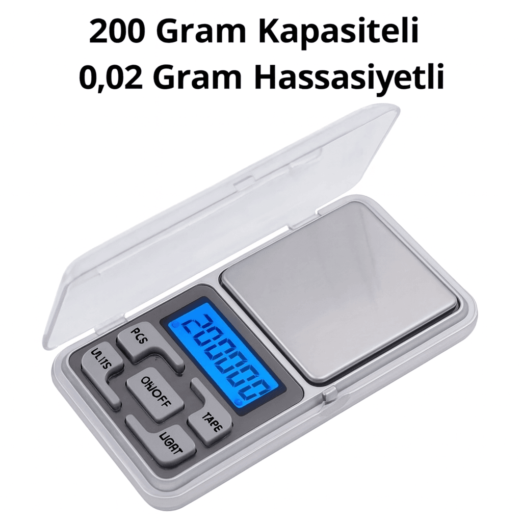 Mini Hassas Terazi Esans Ölçümü 0,02 gr - 200 gr