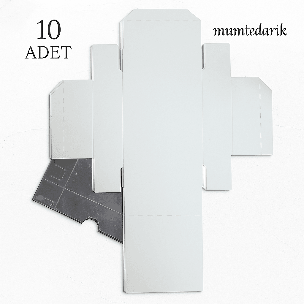 7x7x3 Asetat Kutu 10 Adet Beyaz