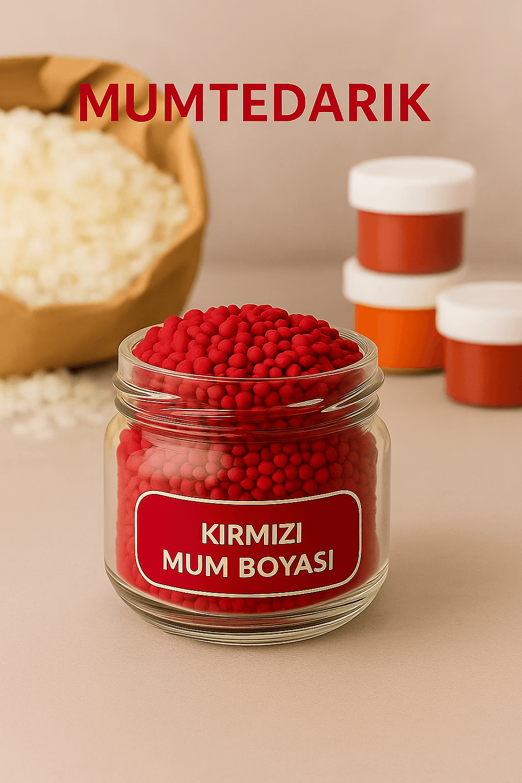 Kırmızı Granül Mum Boyası 5 GR