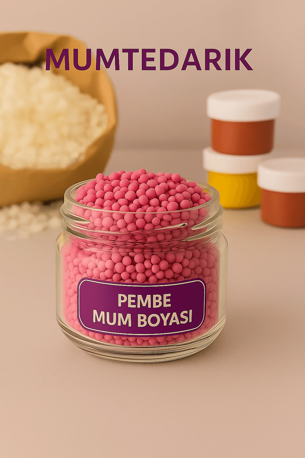 Pembe Granül Mum Boyası 5 GR