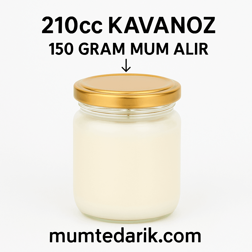 105 Adet Cam Mum Kavanozu 210 CC Kapaklı