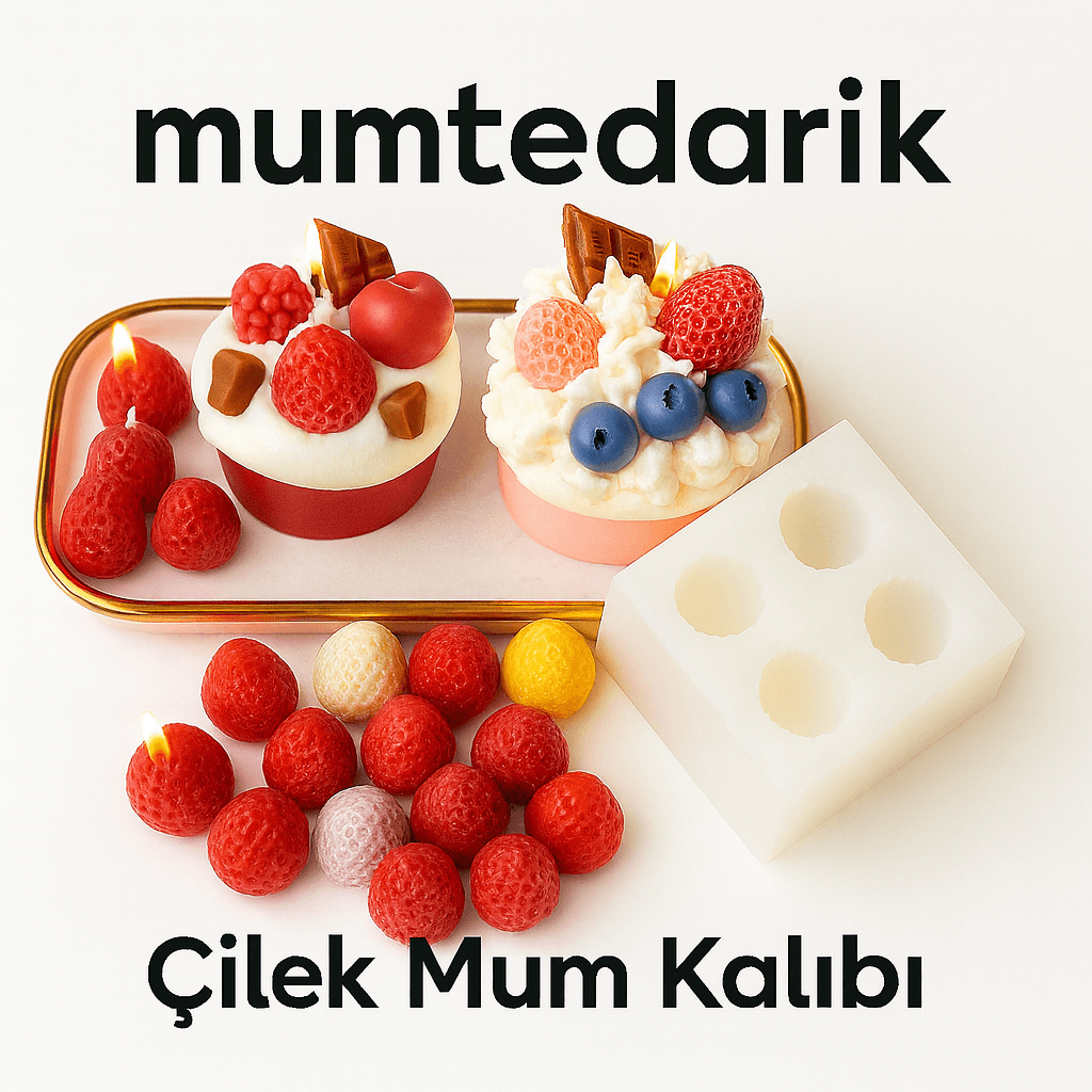 Çilek Mum Kalıbı (4'lü) MT156