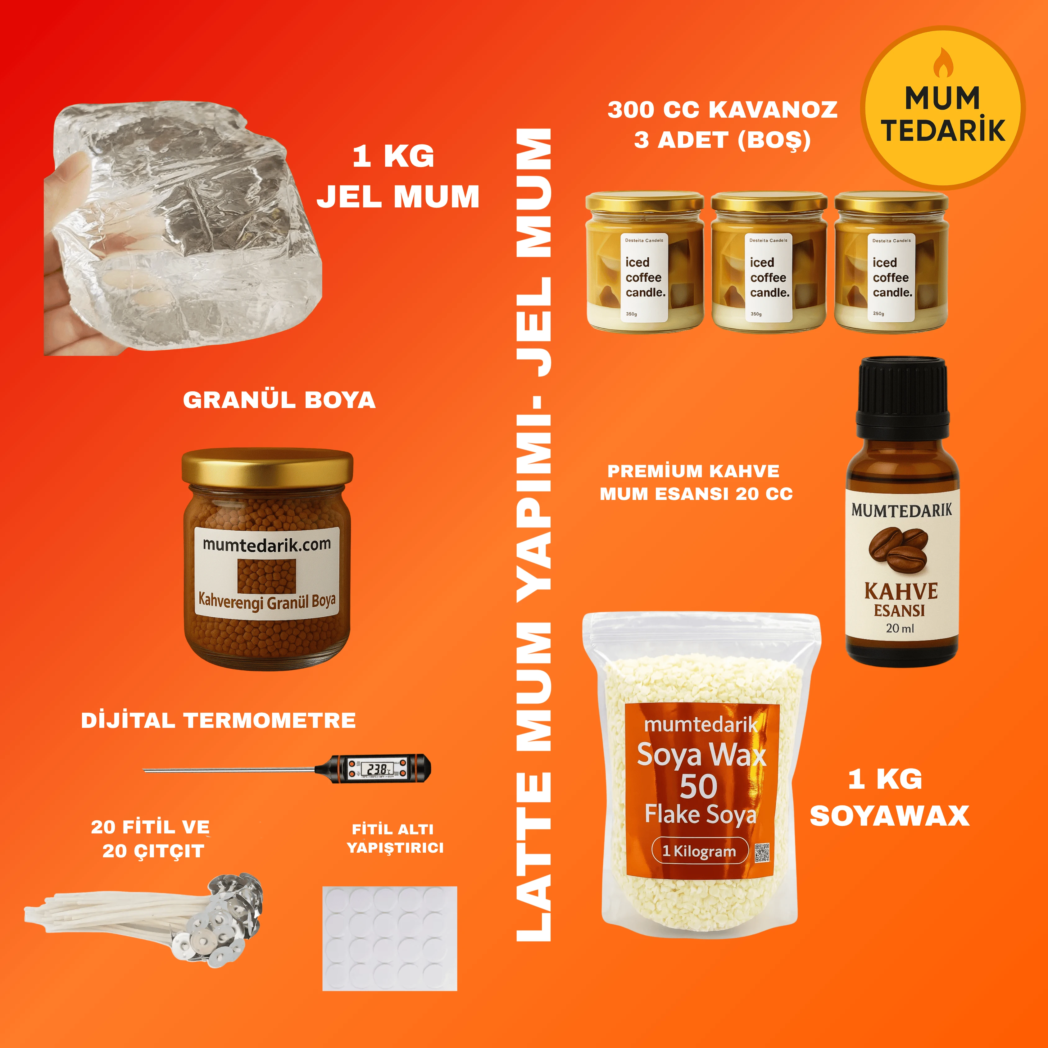 JEL MUM YAPIM SETİ - LATTE MUM YAPIMI