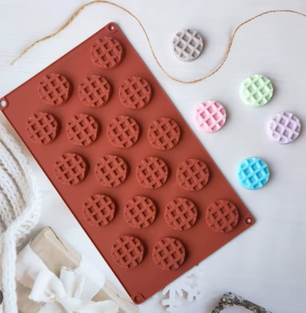 Yuvarlak Kurabiye Desenli Mum Kalıbı MT-8098