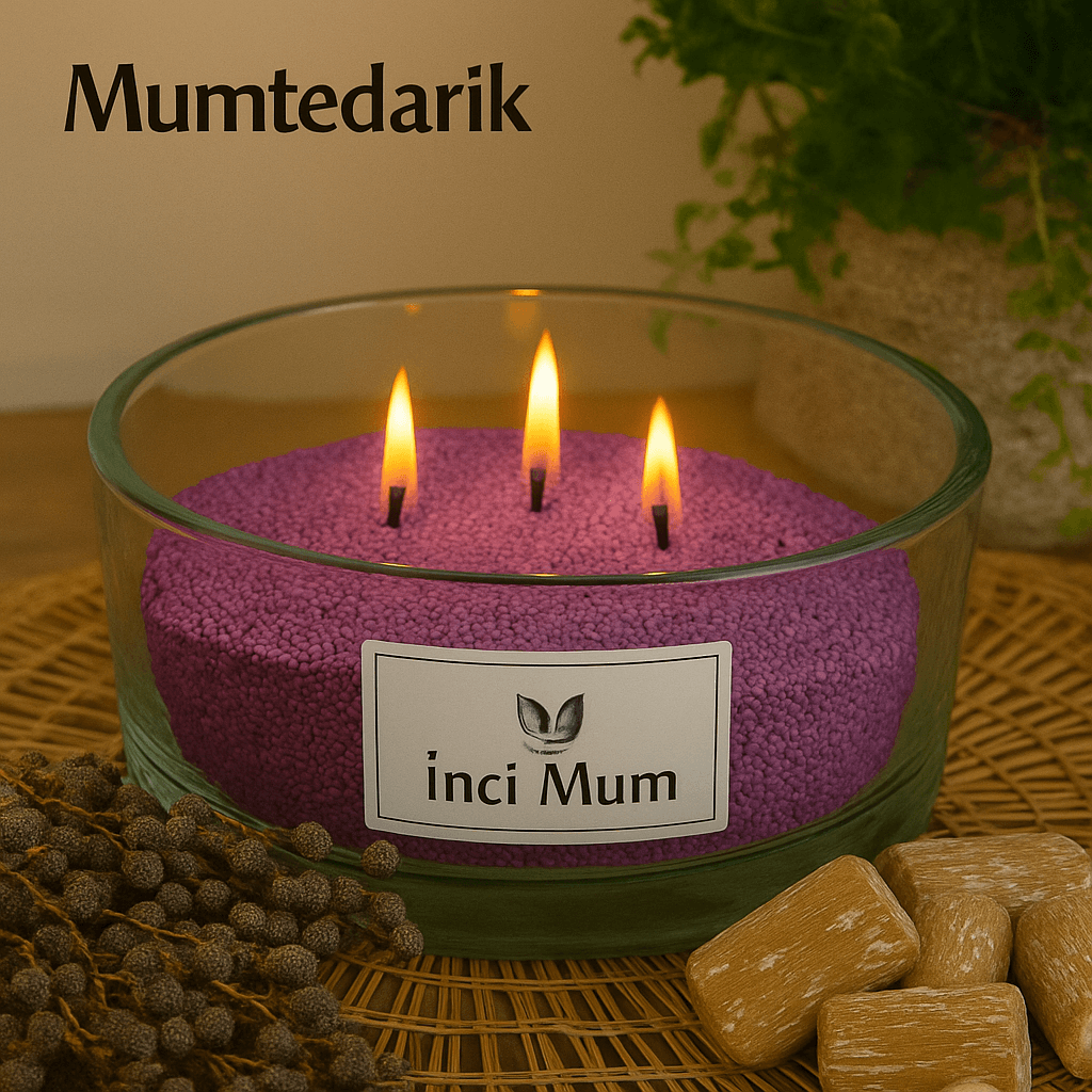 1 KG Mor İnci Tozu Mum GÜL Kokulu 