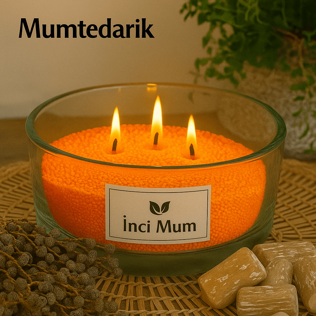 1 KG Turuncu İnci Tozu Mum GÜL Kokulu 