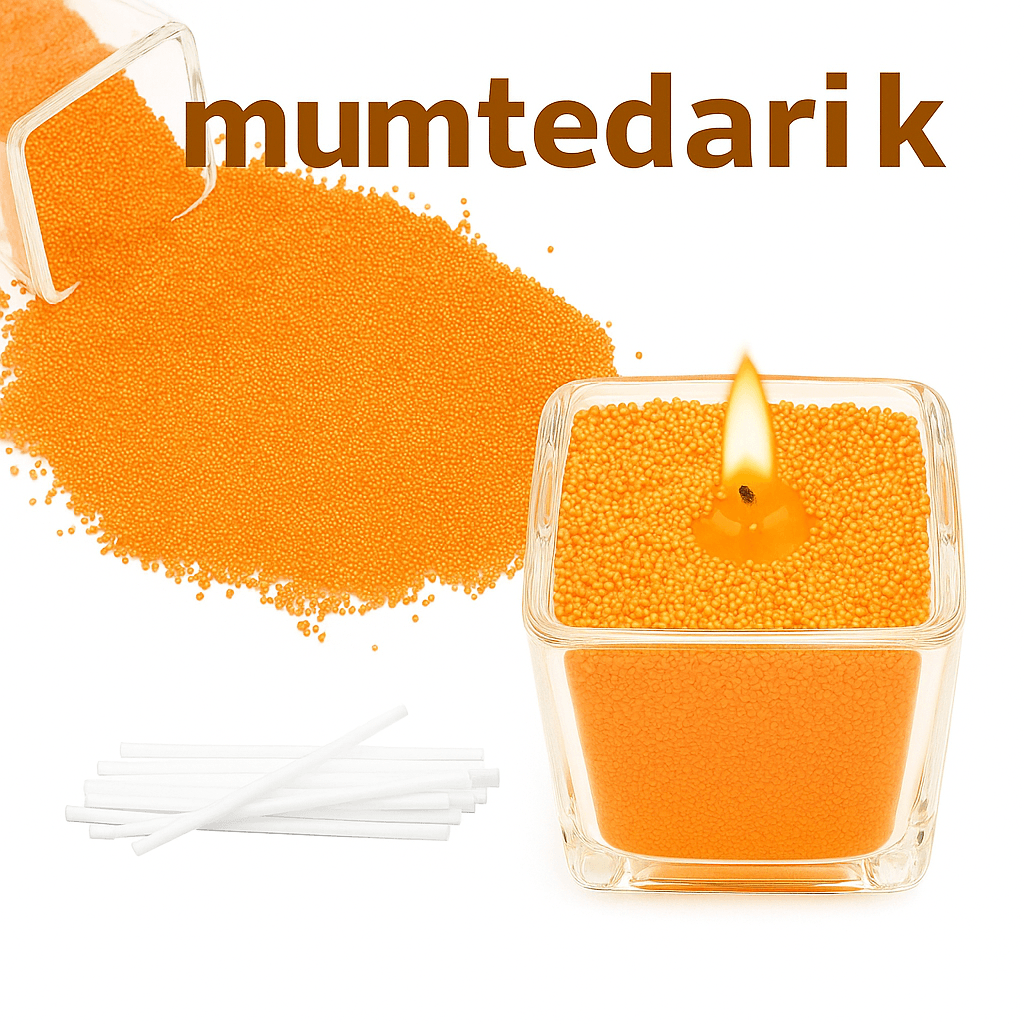 1 KG Turuncu İnci Tozu Mum GÜL Kokulu 