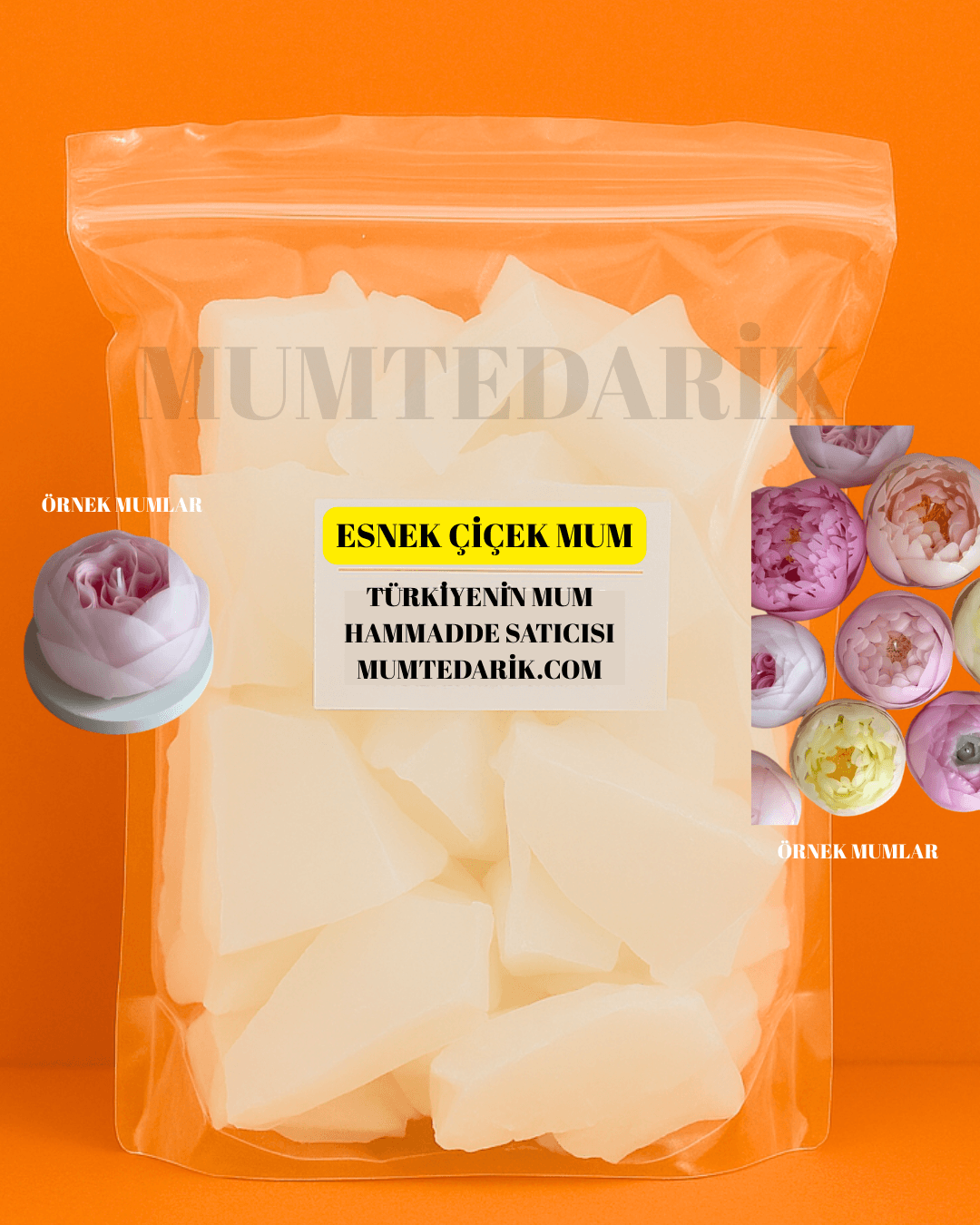 1 KG Çiçek Mumu - Esnek Mum - Elde Şekillenen Mum