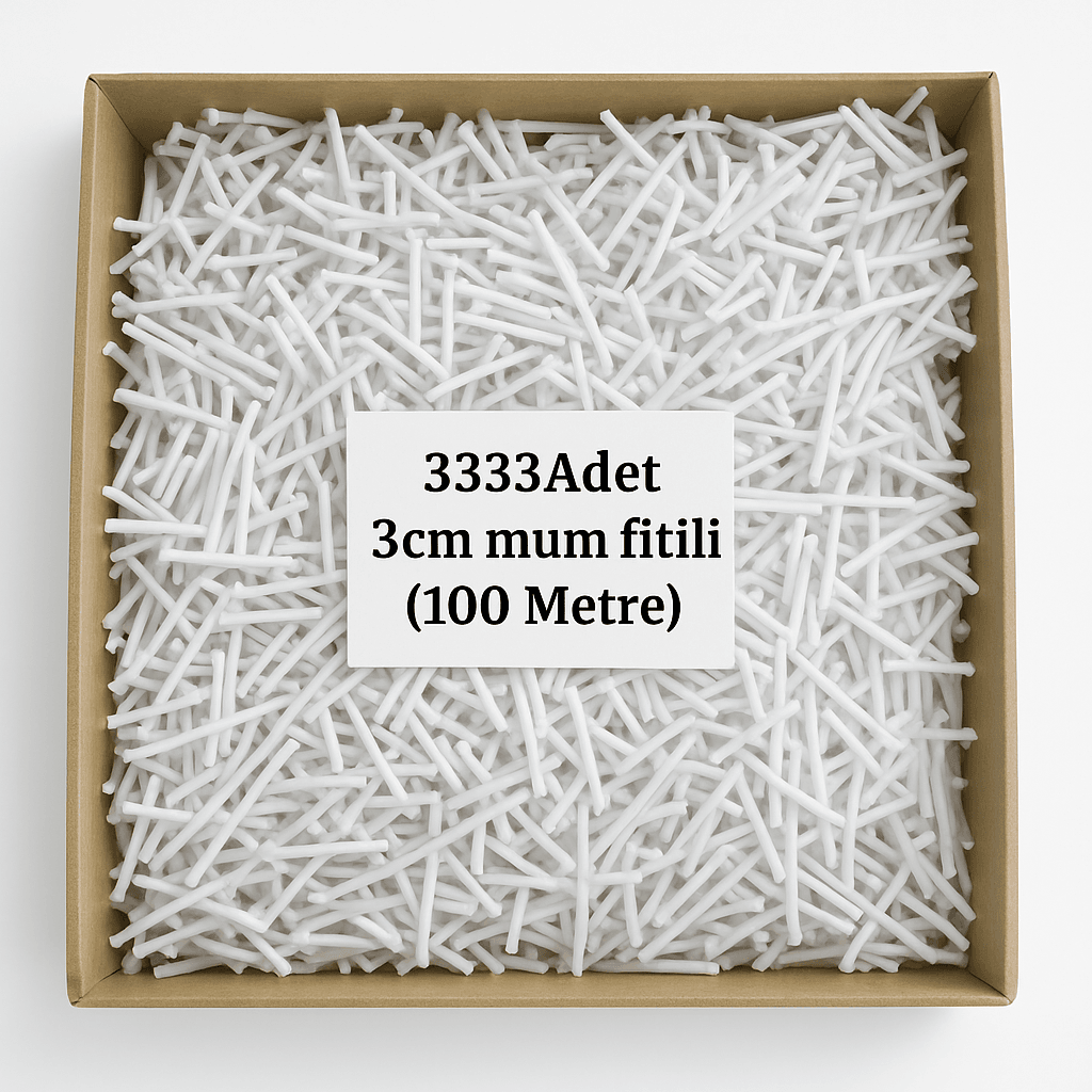 Mum Fitili 3 Cm 3333 Adet Mumlu - Hazır Kesilmiş 