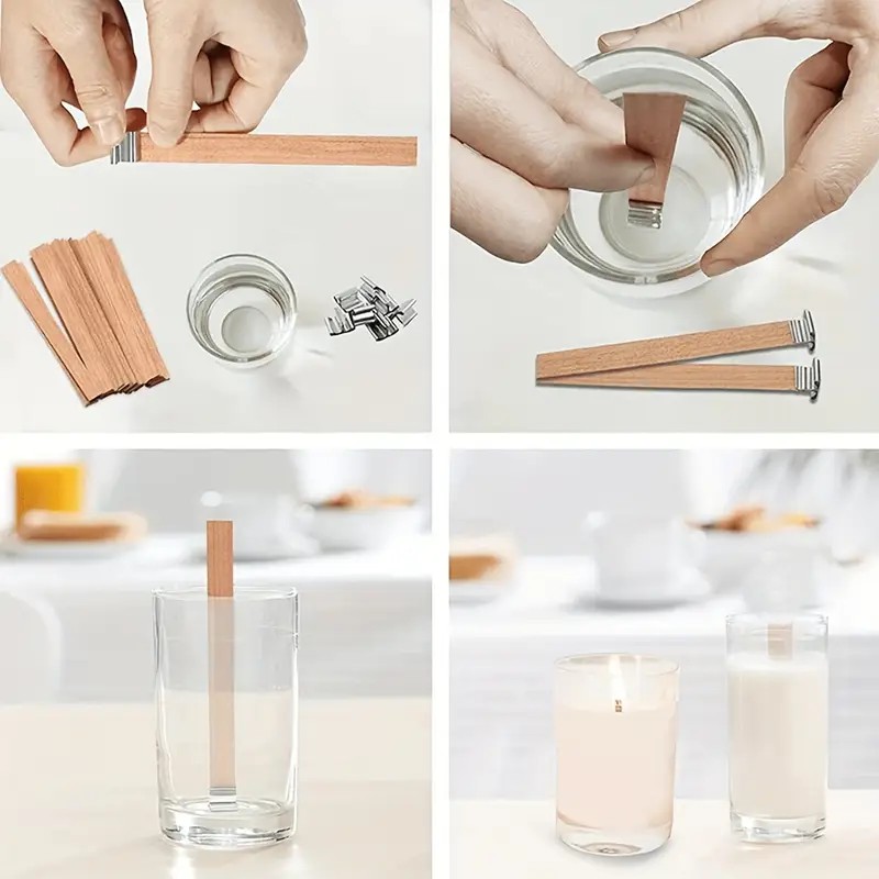  Ahşap Fitil 10'lu Set -  Ahşap Fitil Tutacağı