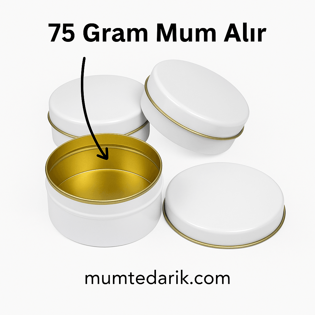 100 ADET Metal Mum Kabı Beyaz 100 CC