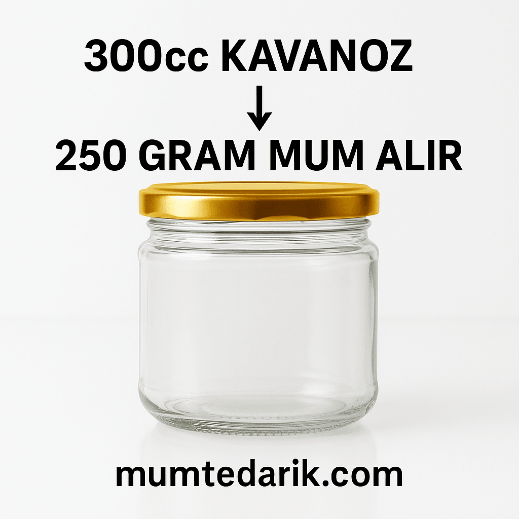 5 Adet Cam Mum Kavanozu 300 CC