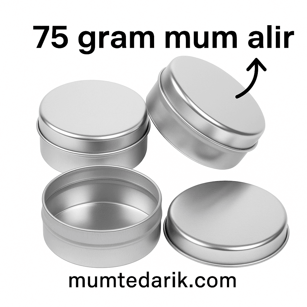 10 ADET Metal Mum Kutusu Gümüş 100 CC
