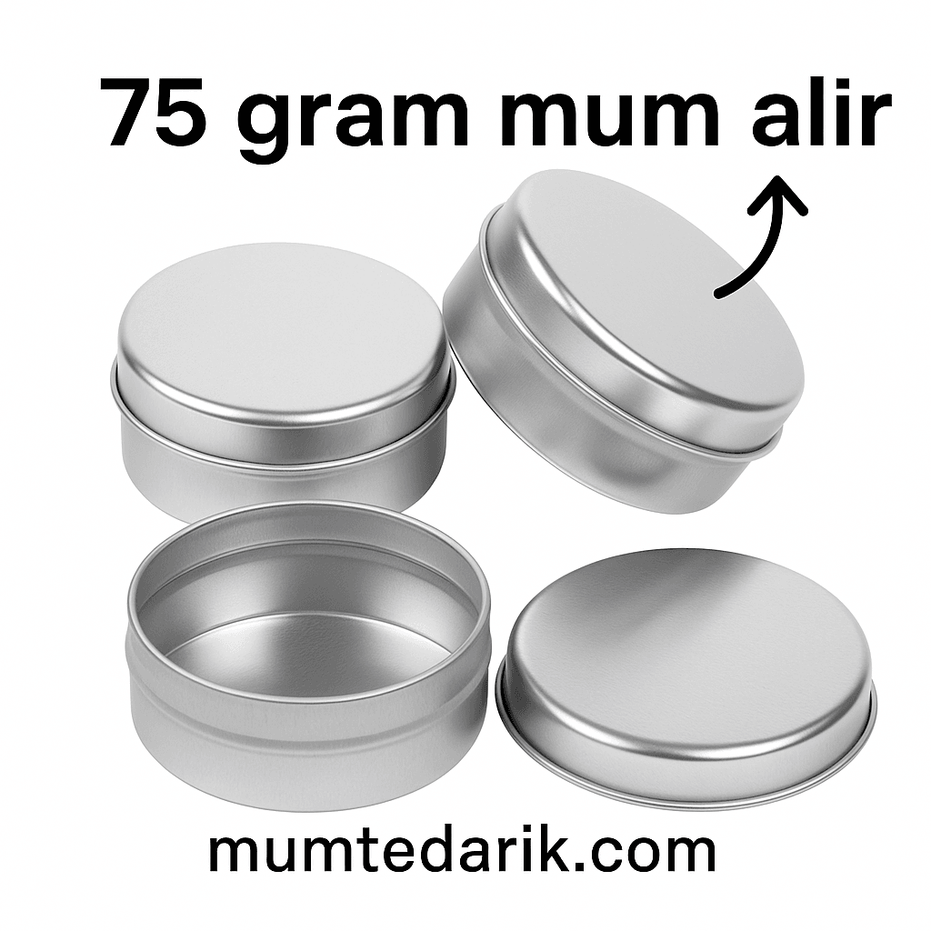 100 ADET Metal Mum Kutusu Gümüş 100 CC