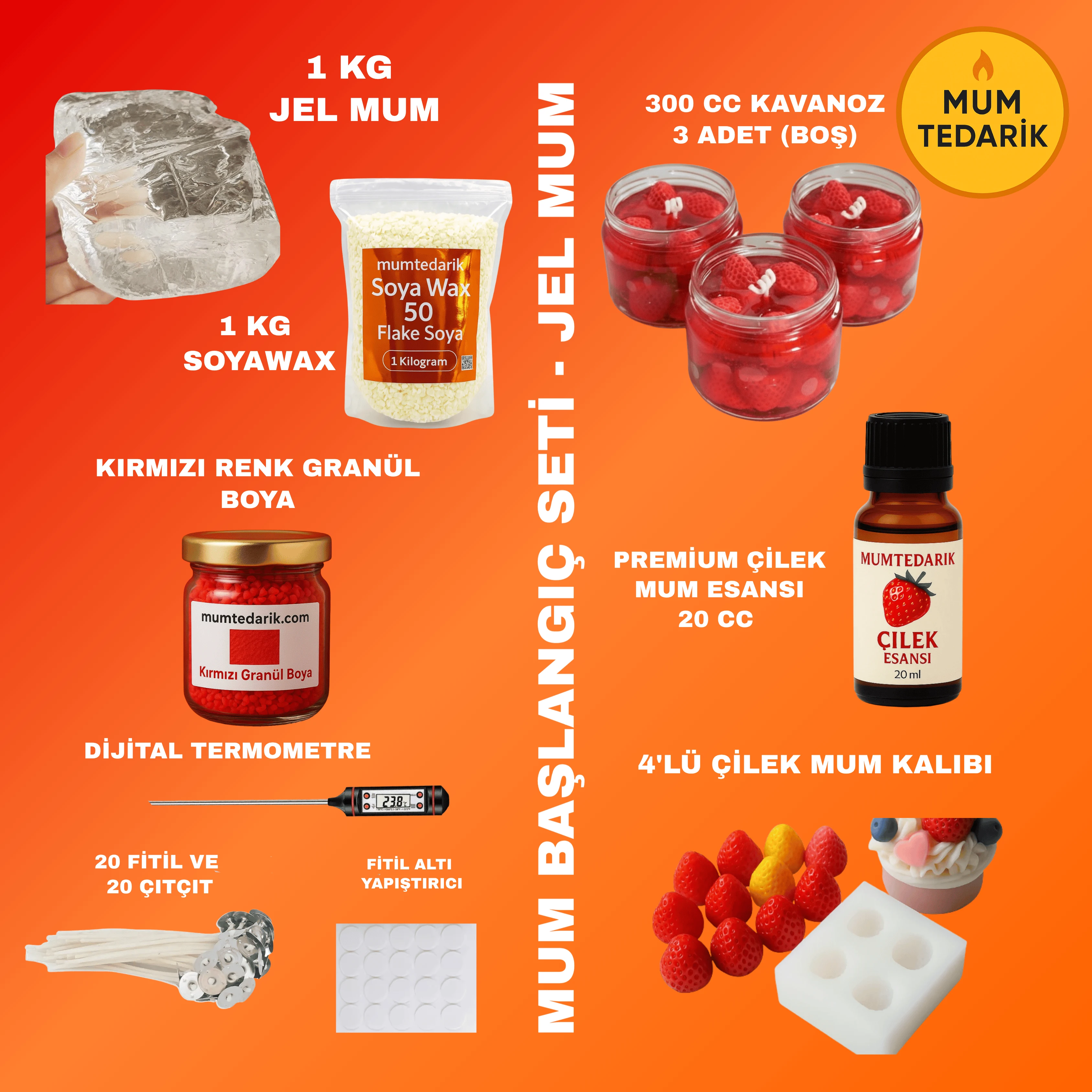 JEL MUM YAPIM SETİ - ÇİLEK REÇEL YAPIMI