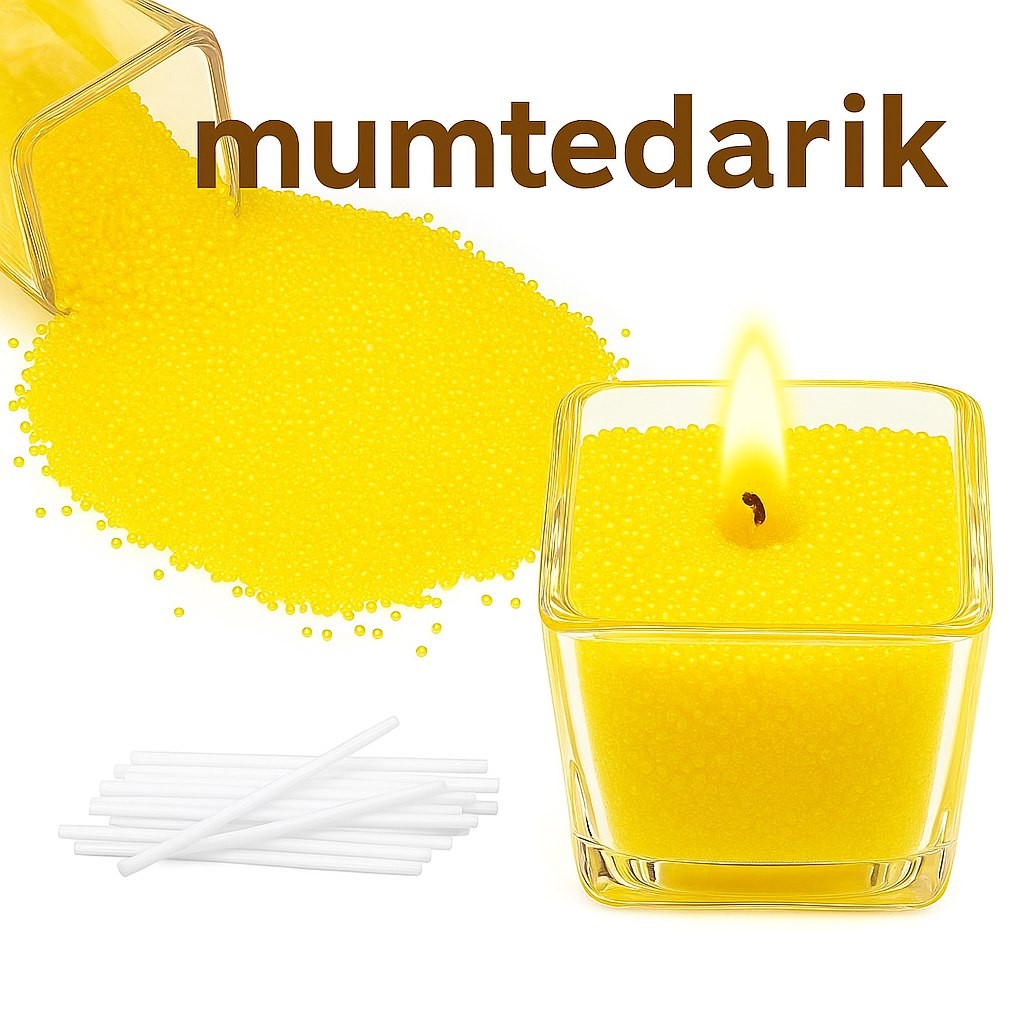 1 KG Sarı İnci Tozu Mum GÜL Kokulu 