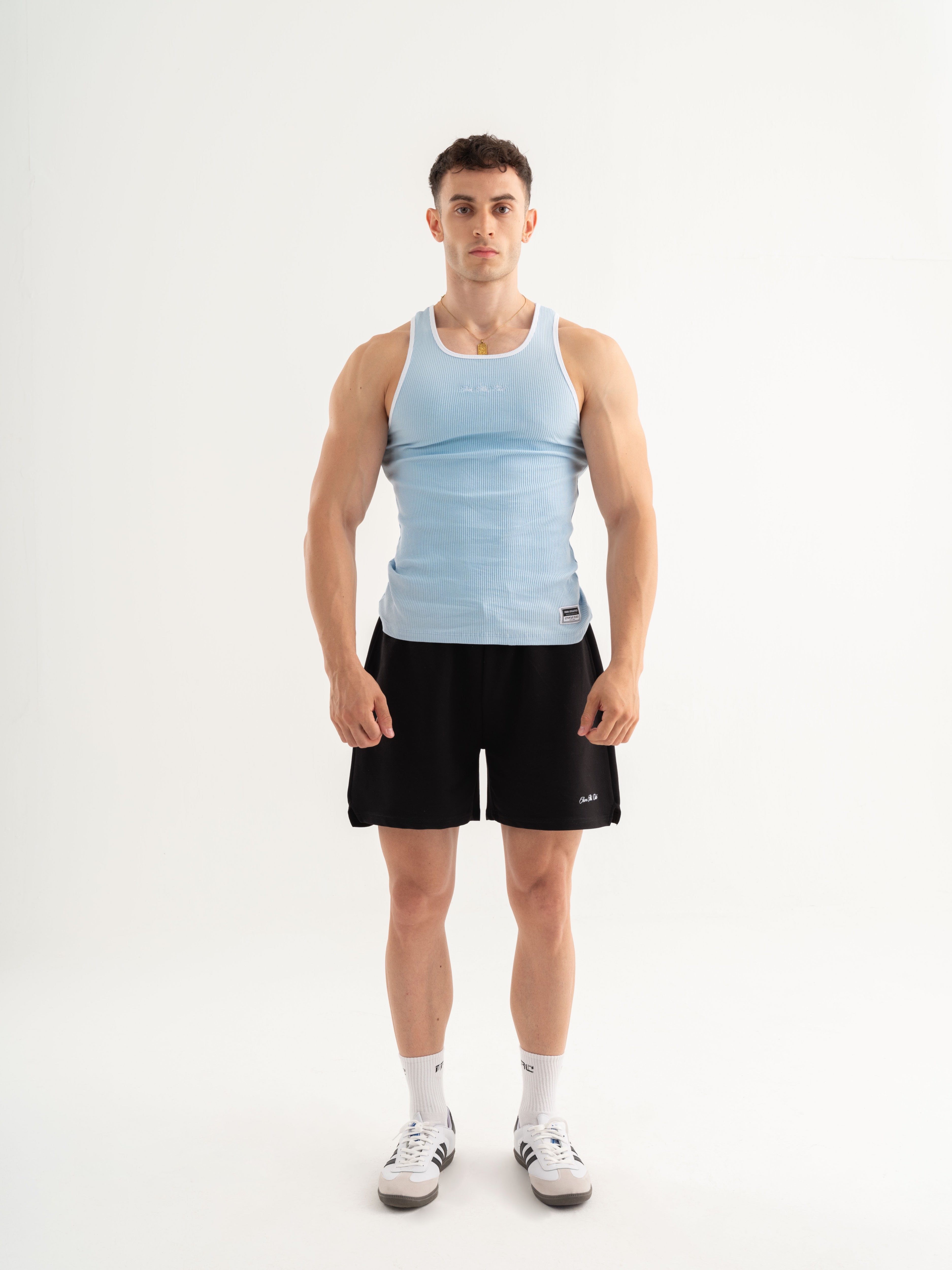Retro Fitilli Atlet - Pastel Mavi