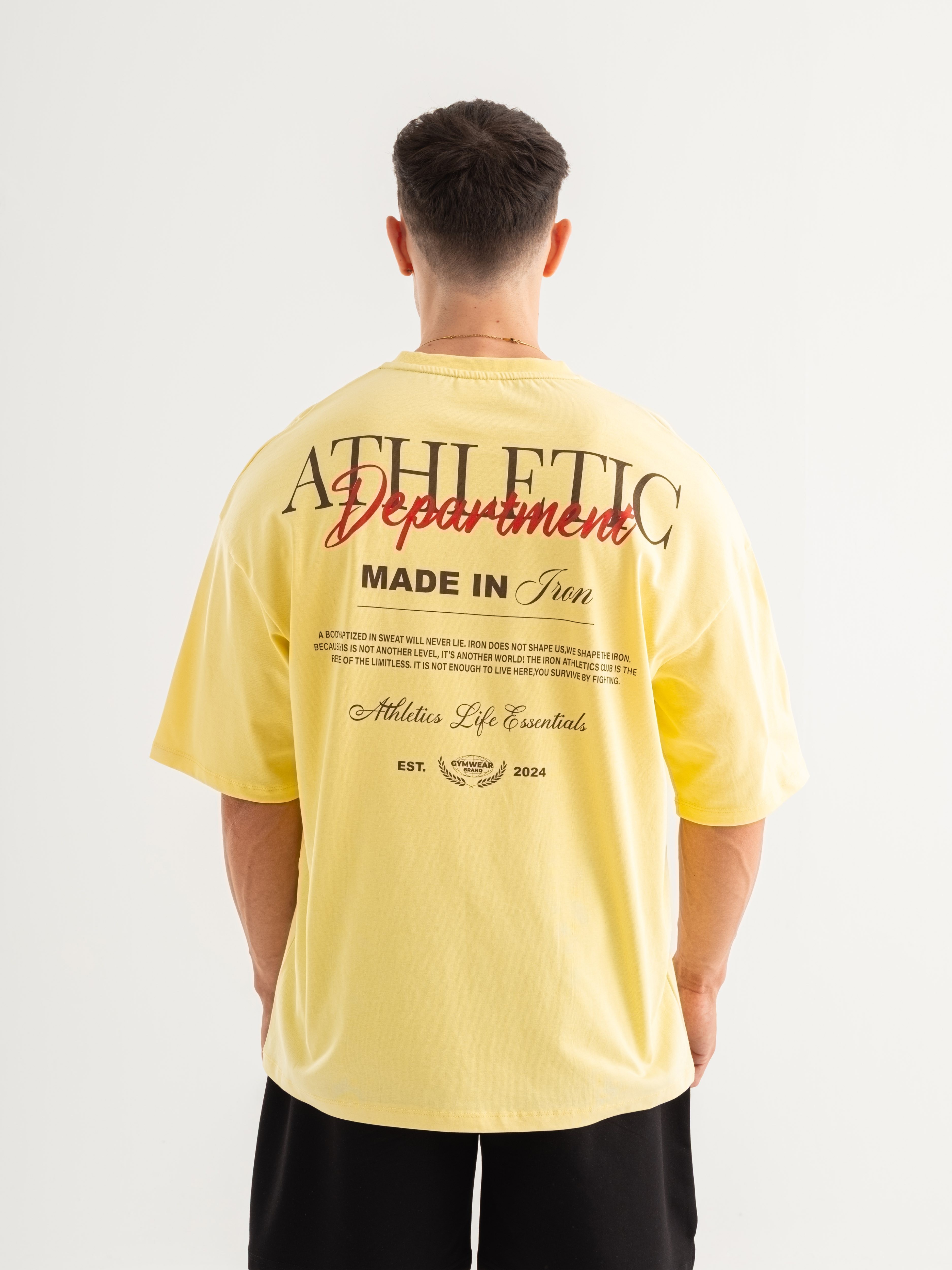 Athletic Department Oversize T-shirt - Açık Sarı