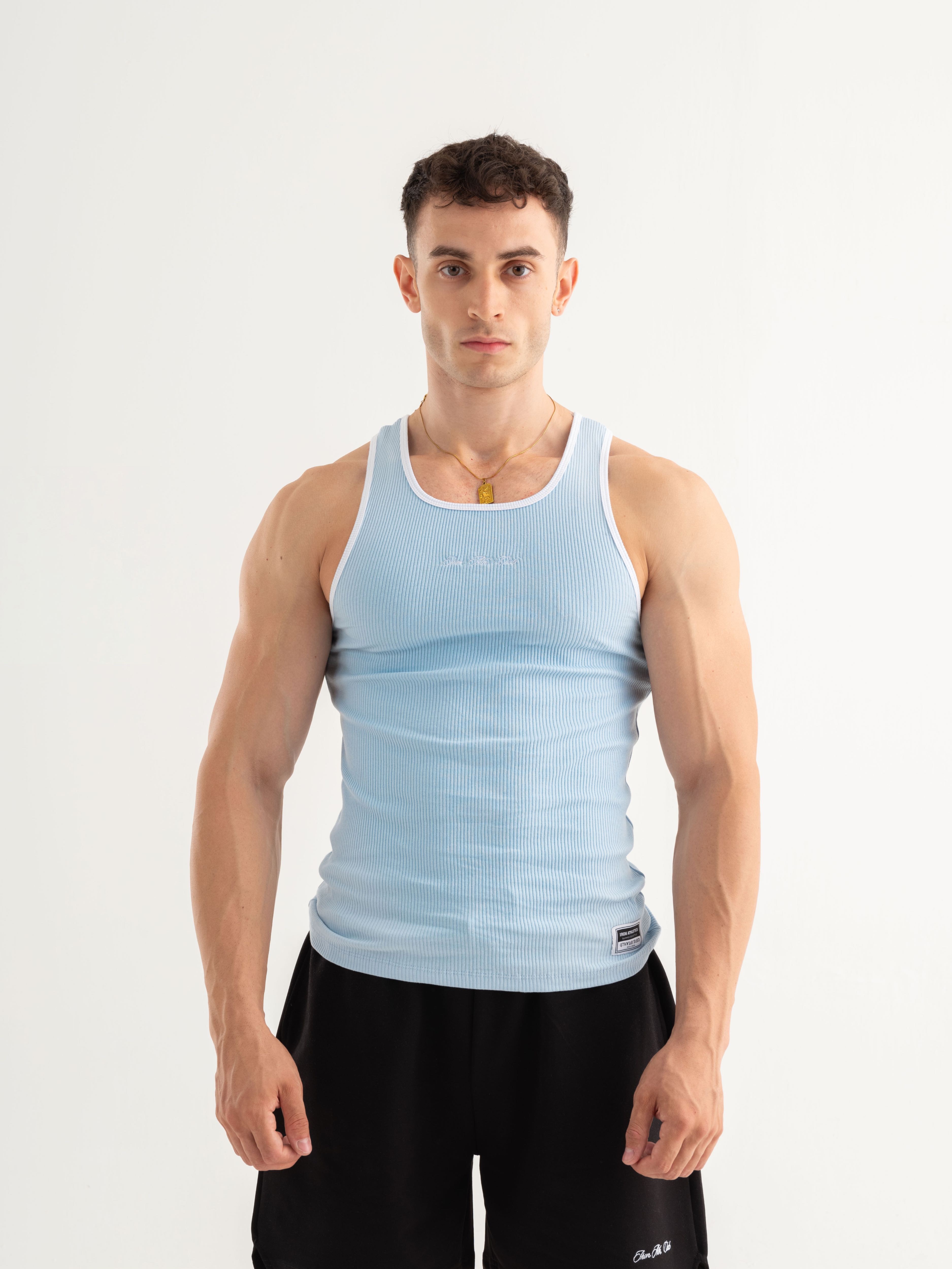 Retro Fitilli Atlet - Pastel Mavi
