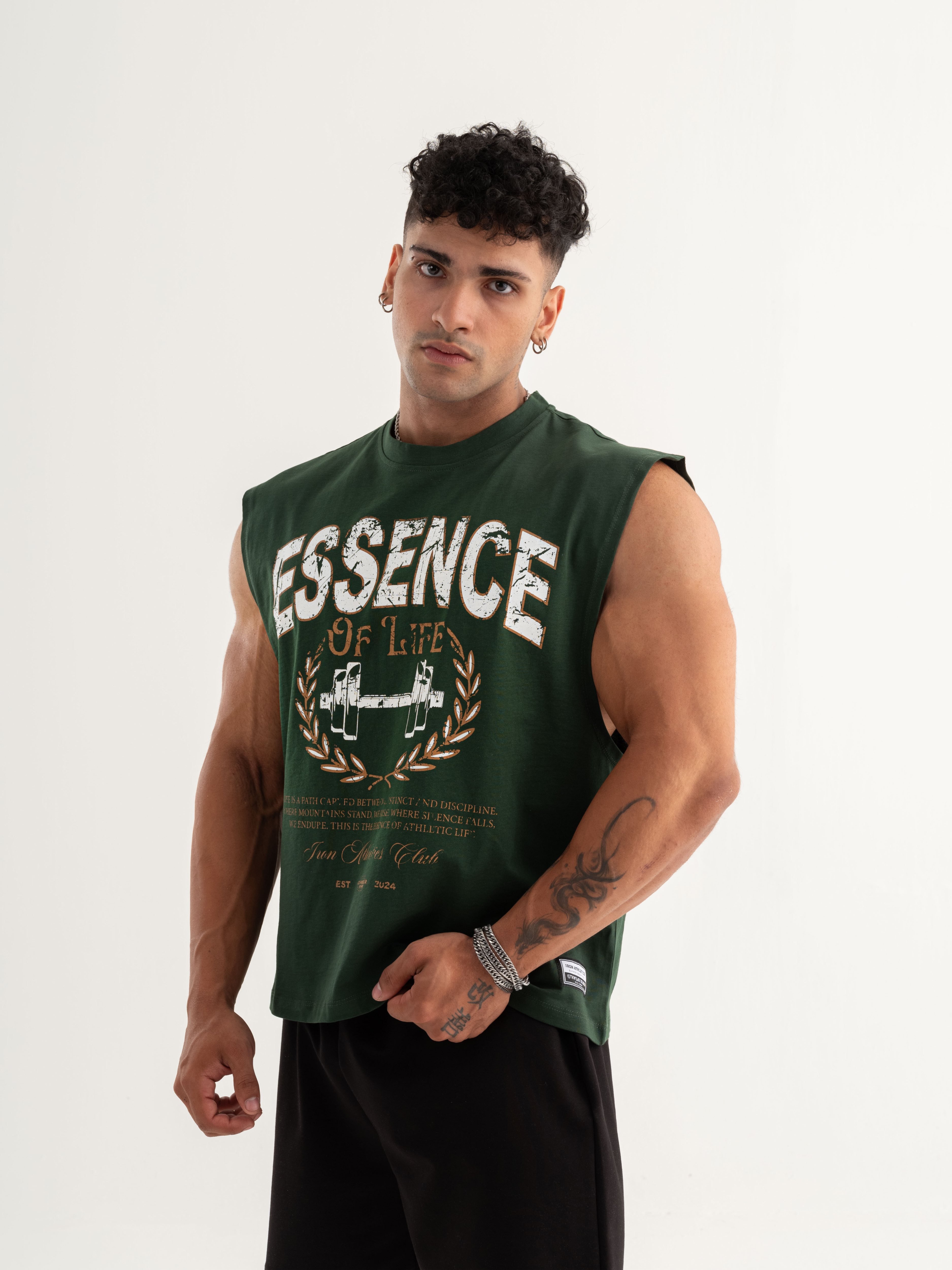 Essence Of Life Box Cut Tank - Nefti Yeşili