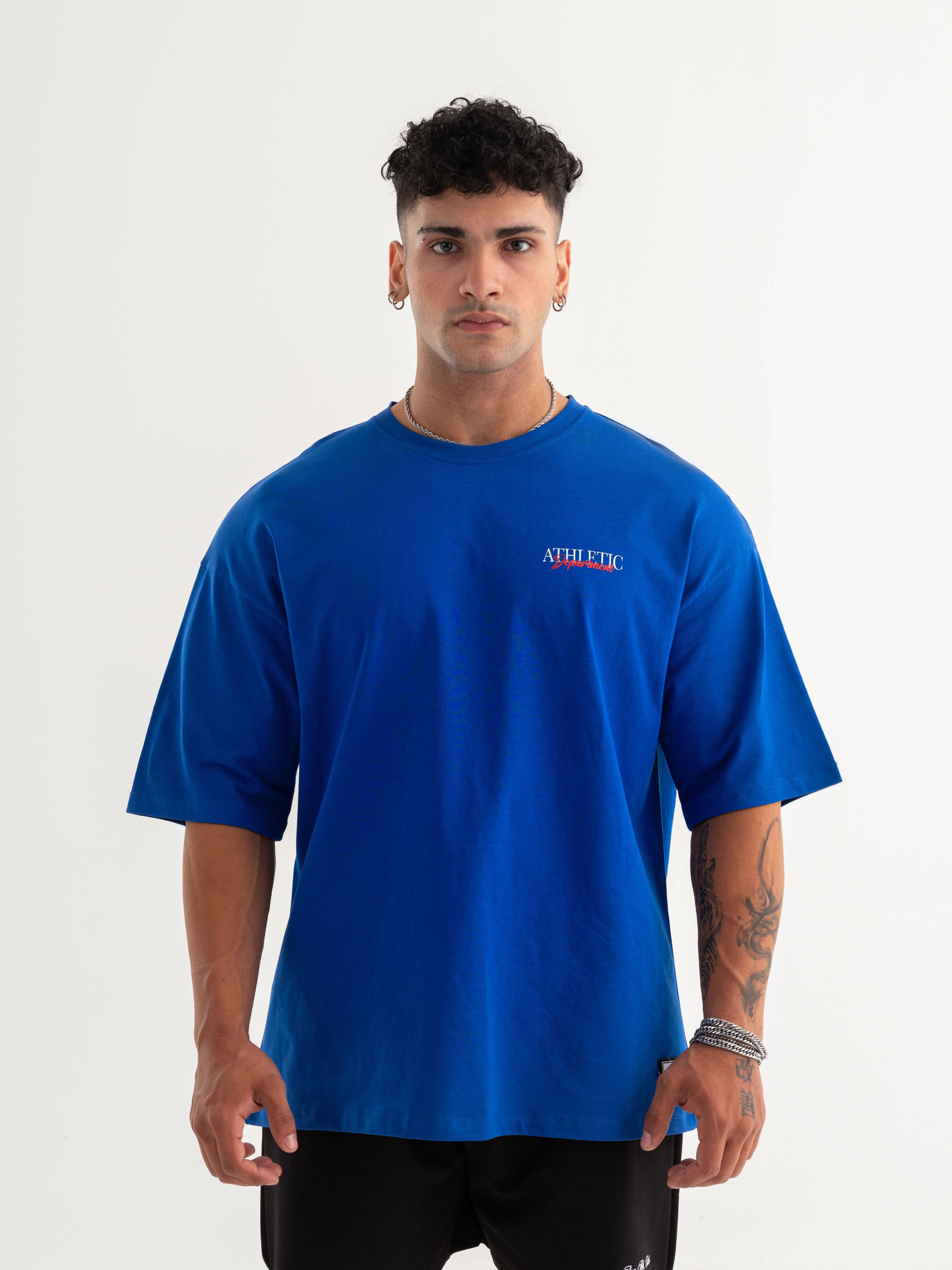 Athletic Department Oversize T-shirt - Lapis Mavi