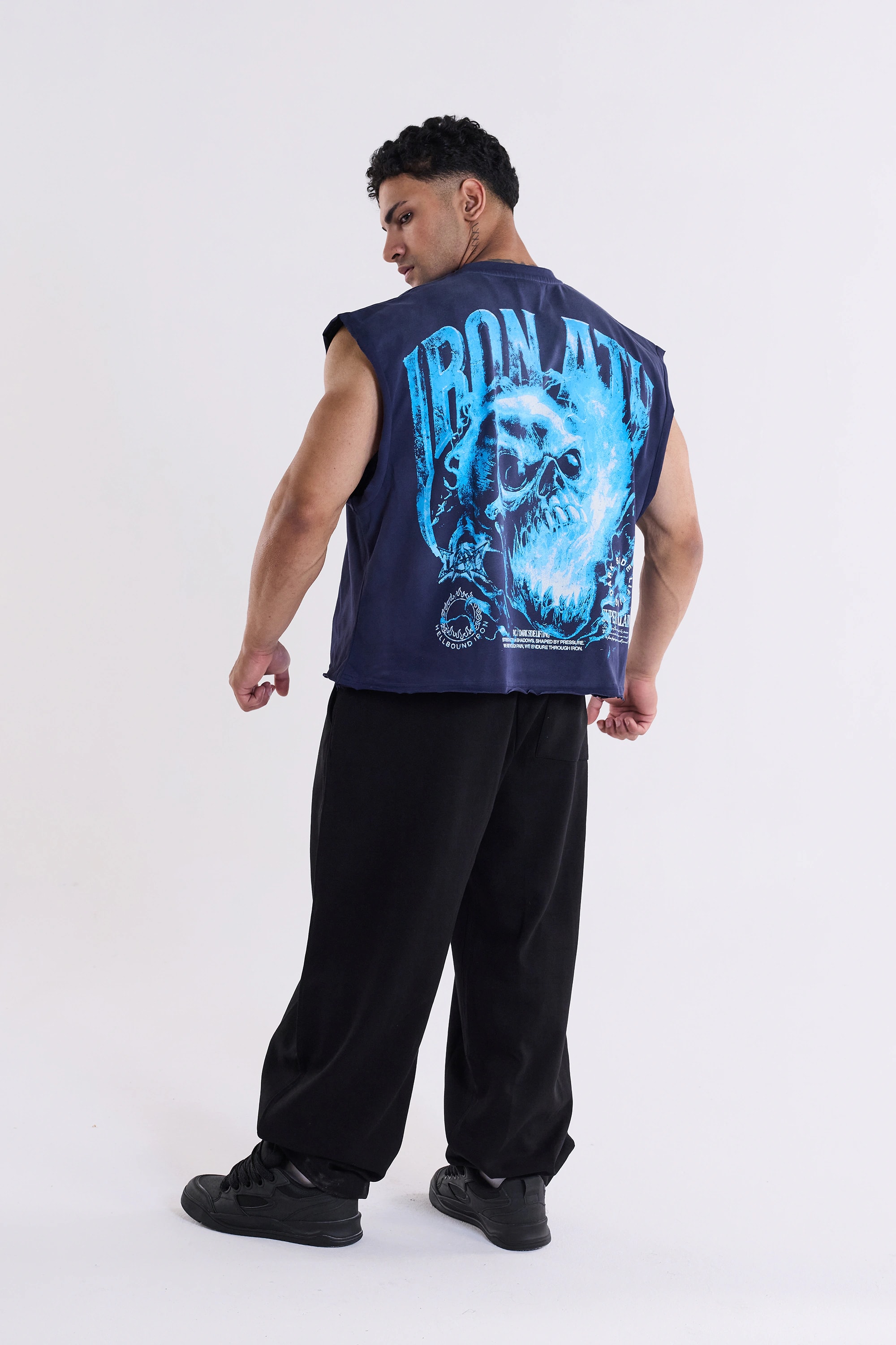 Anti-Hellbound Oversize Tank Top - Faded Lacivert