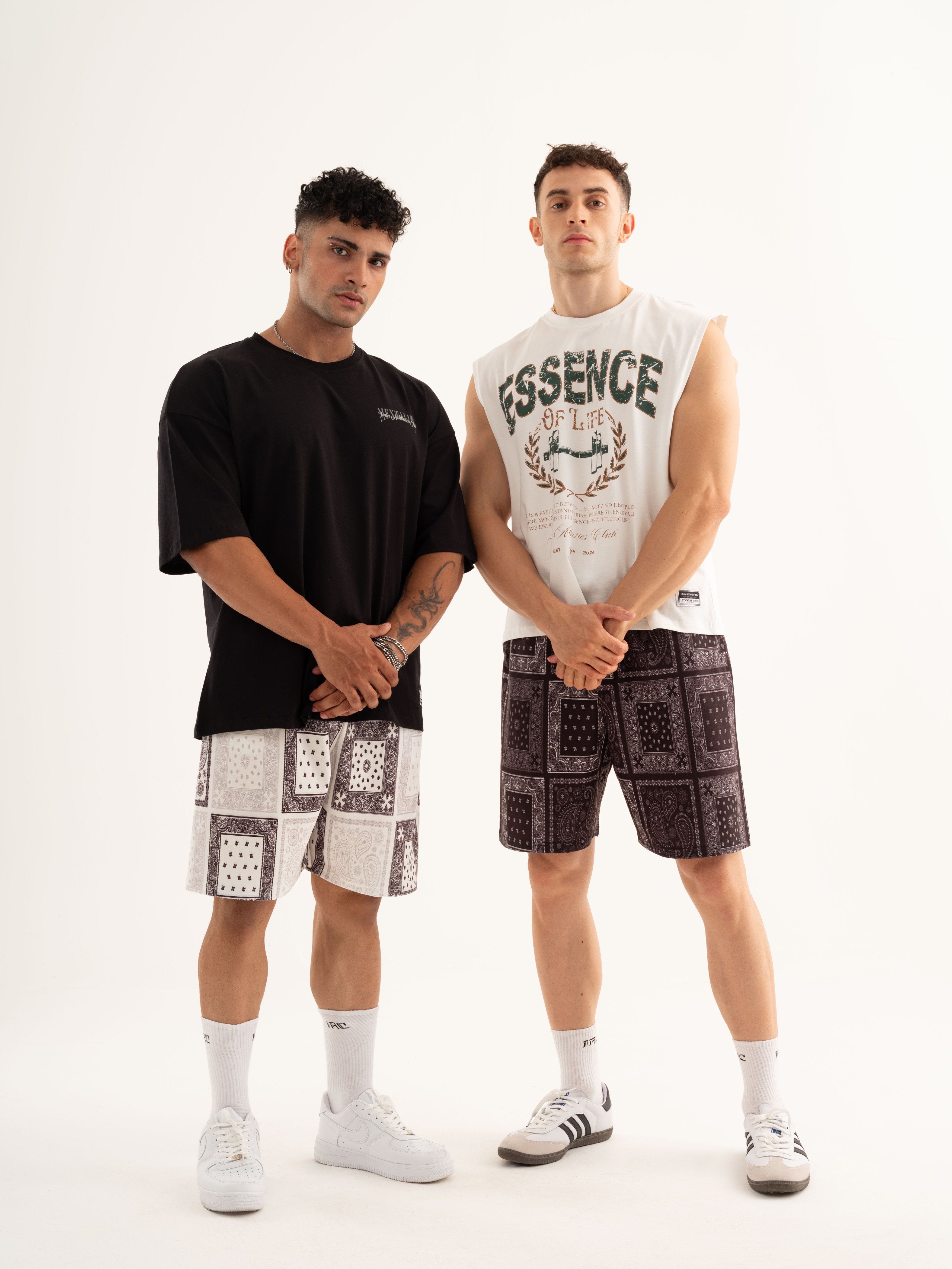 Bandana Oversize Short - Paisley Ekru