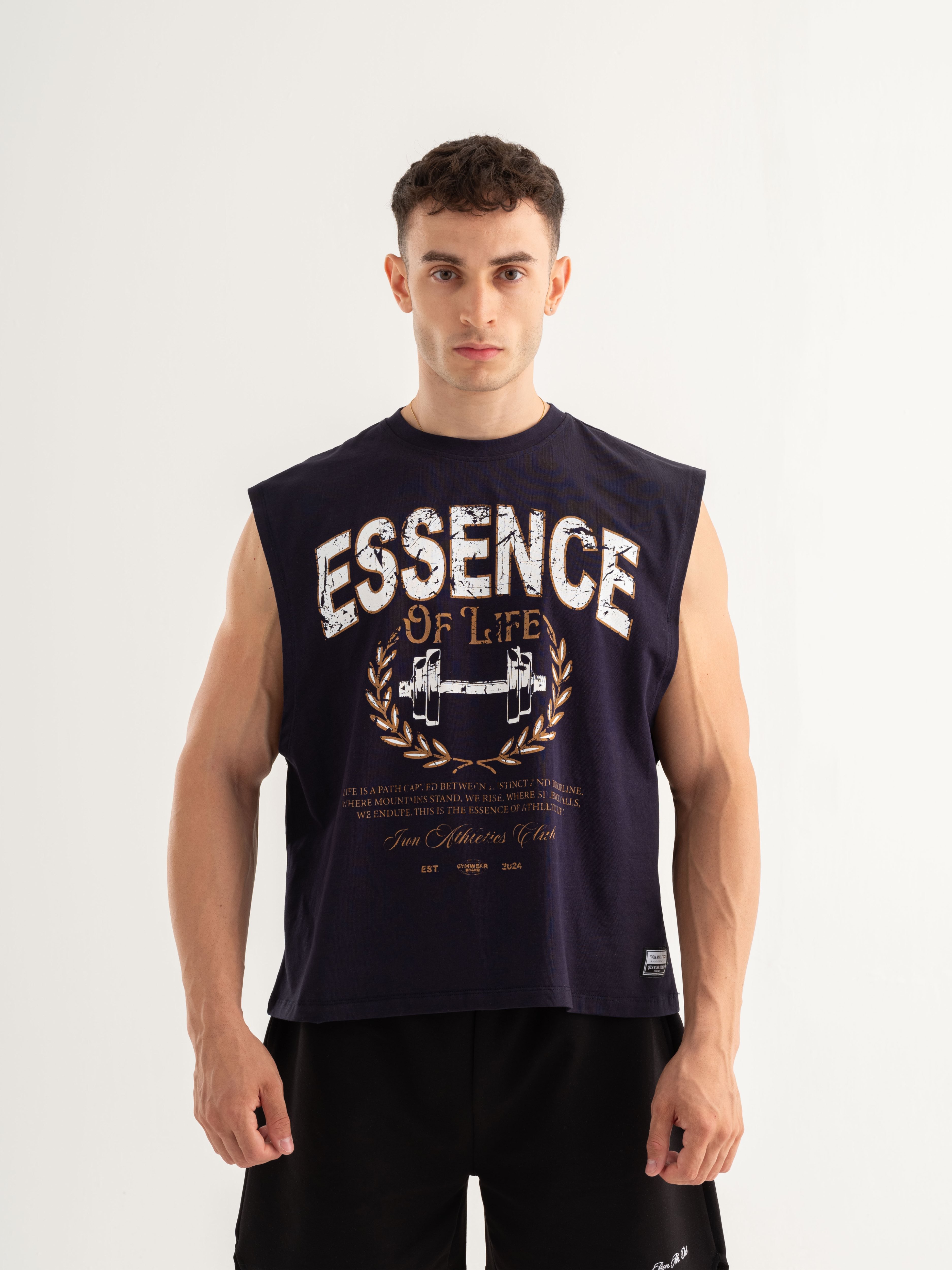 Essence Of Life Box Cut Tank - Lacivert