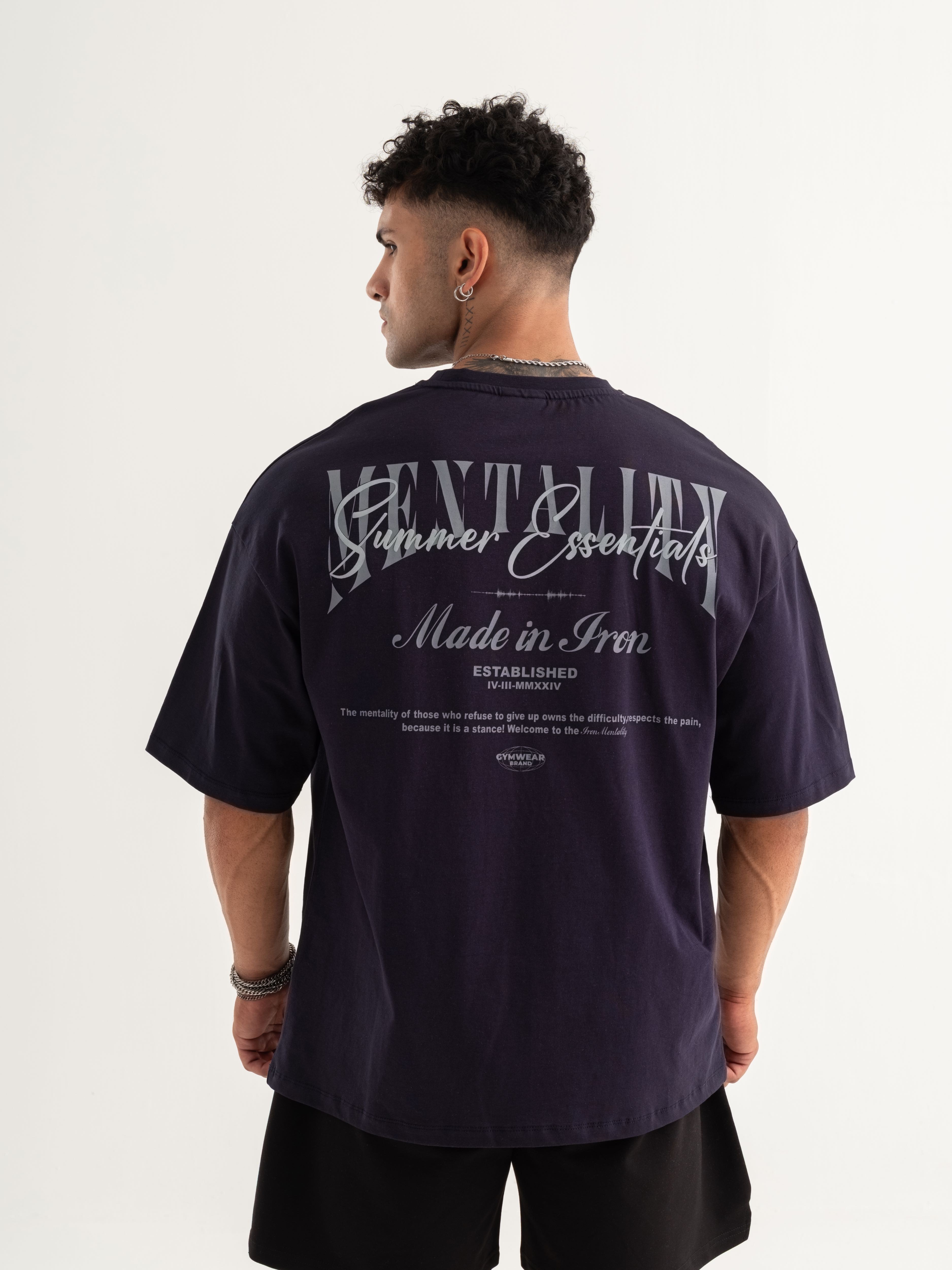 Mentality Oversize T-shirt - Lacivert