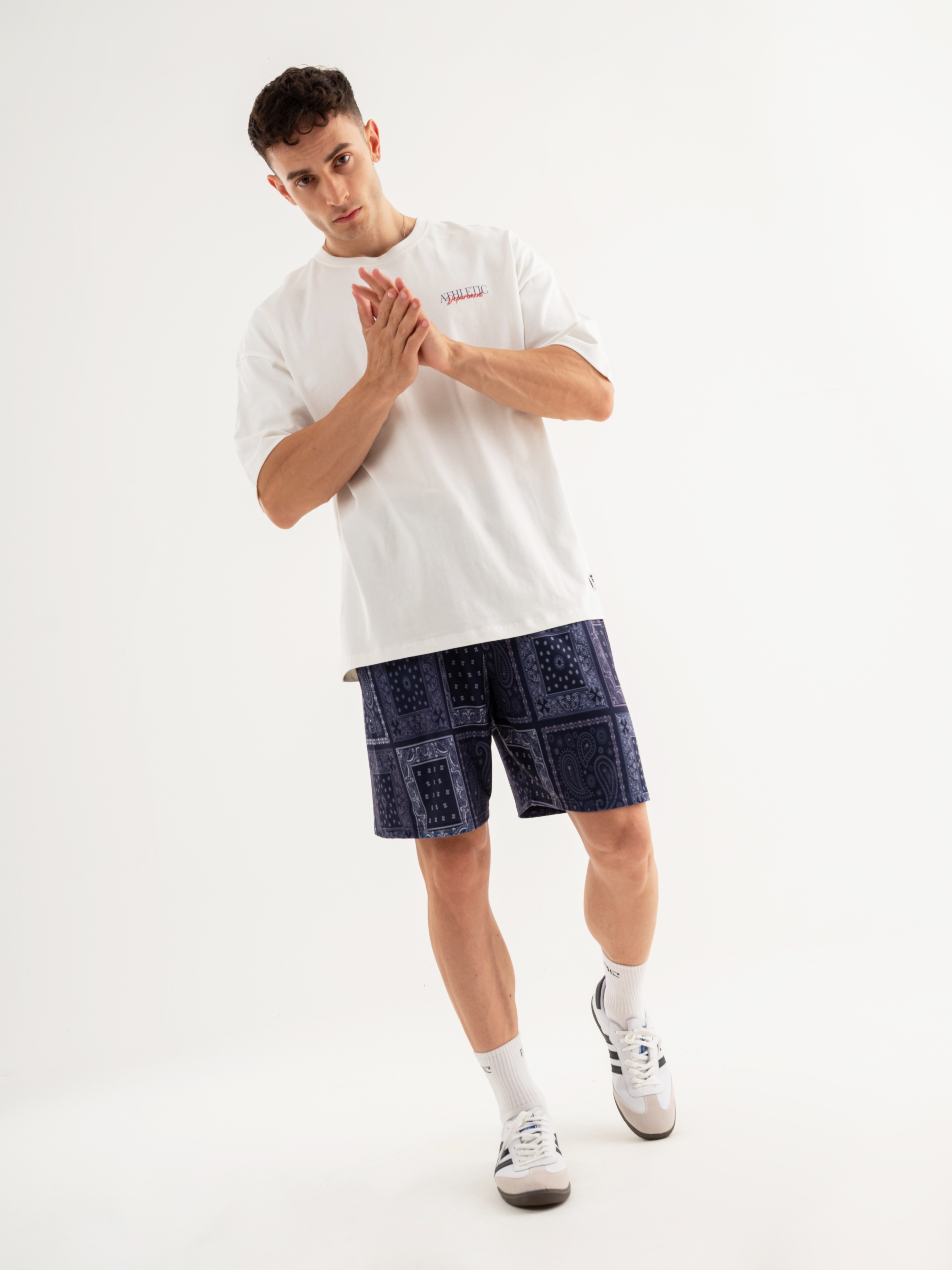 Bandana Oversize Short - Paisley Lacivert