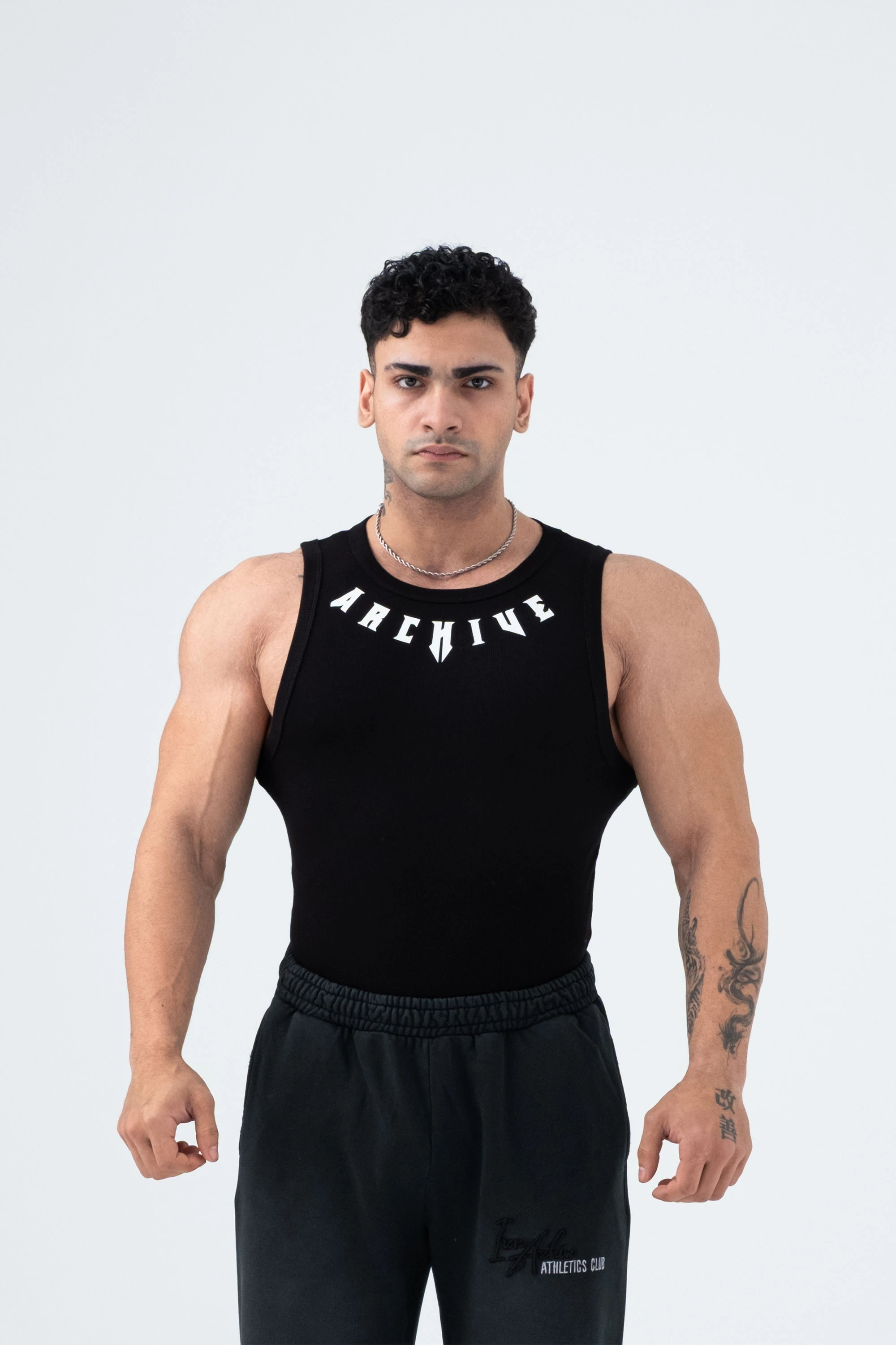 Archive Ribbed Tank - Siyah