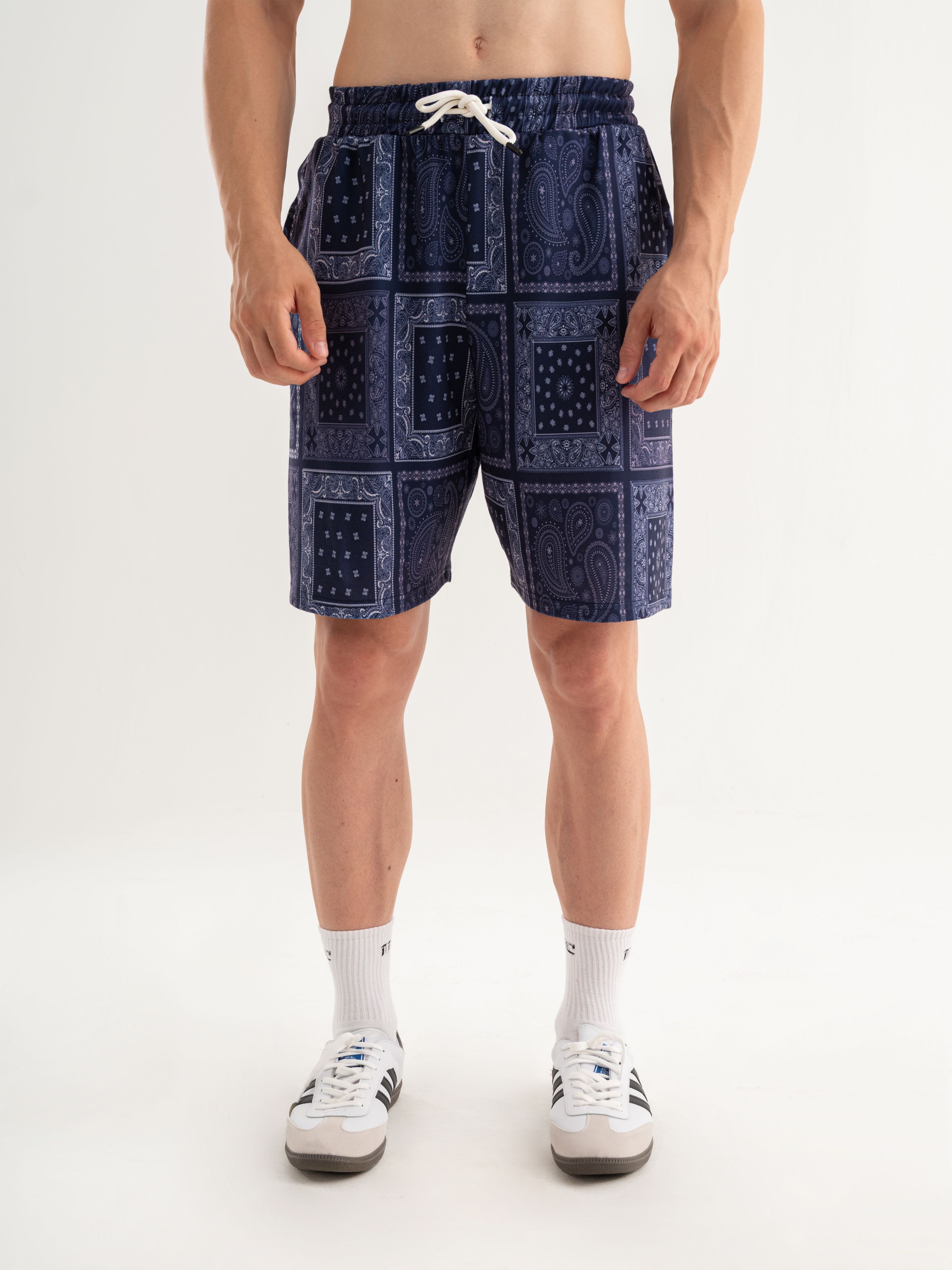 Bandana Oversize Short - Paisley Lacivert