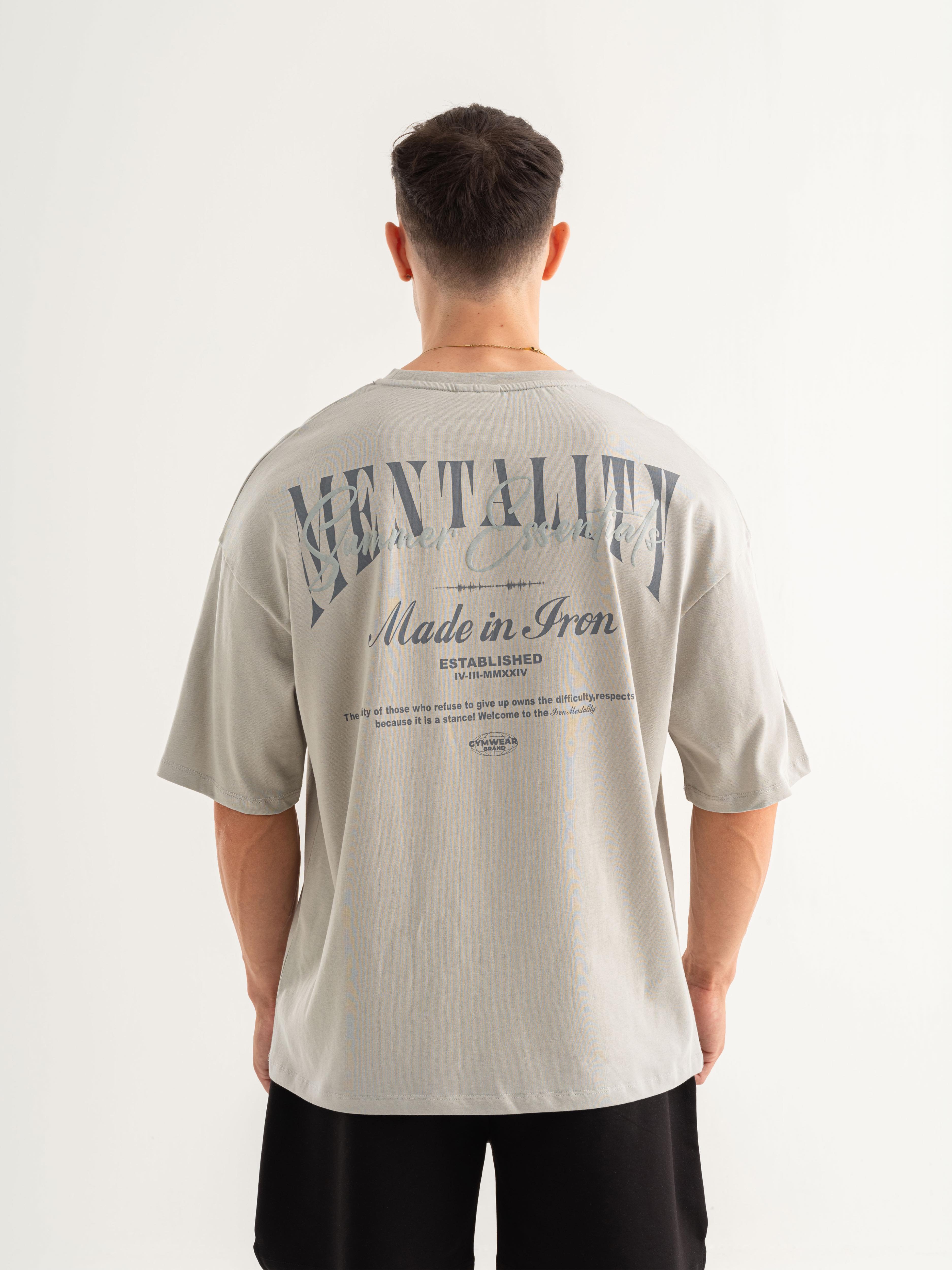 Mentality Oversize T-shirt - Boyalı Gri