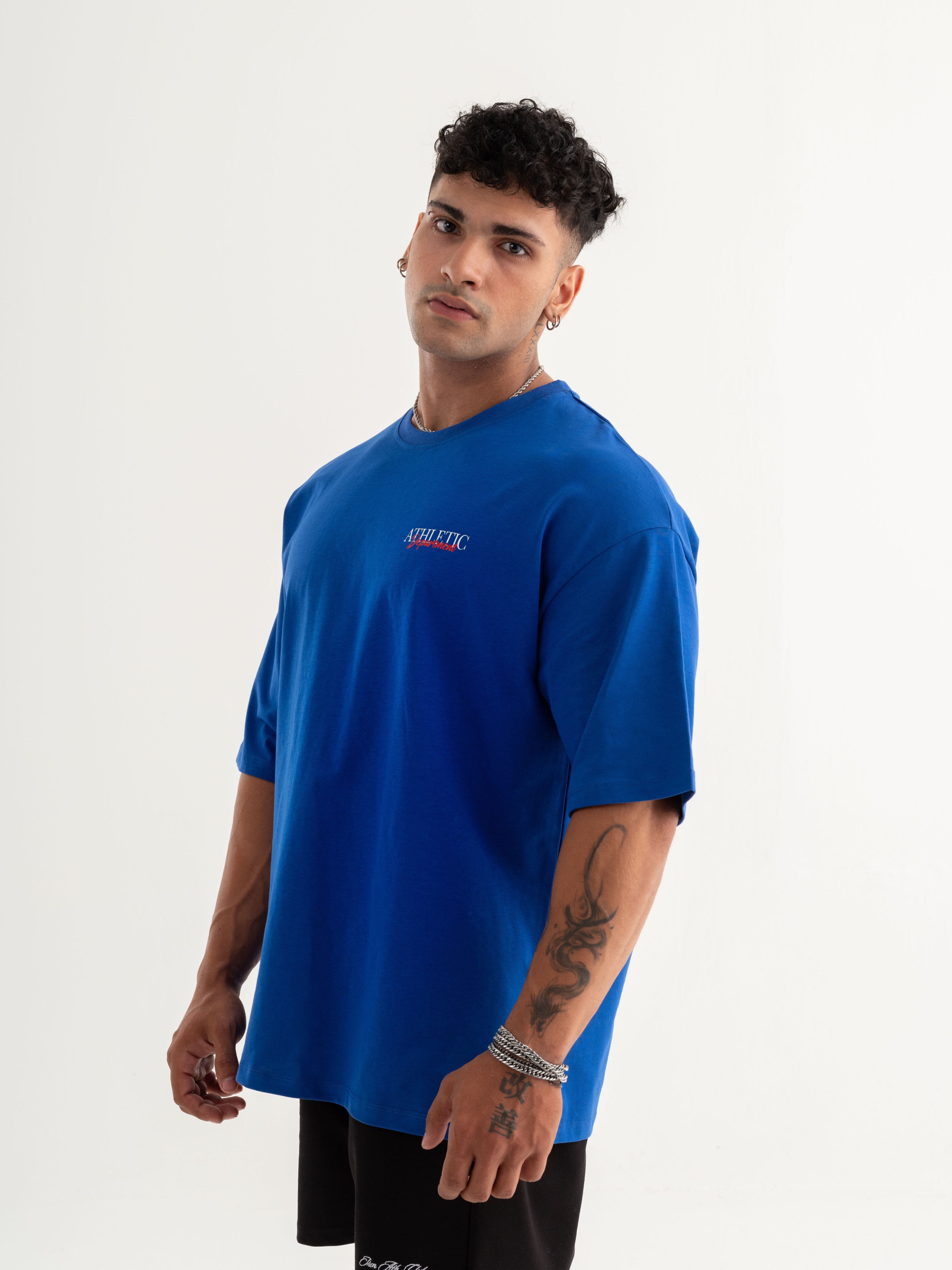 Athletic Department Oversize T-shirt - Lapis Mavi