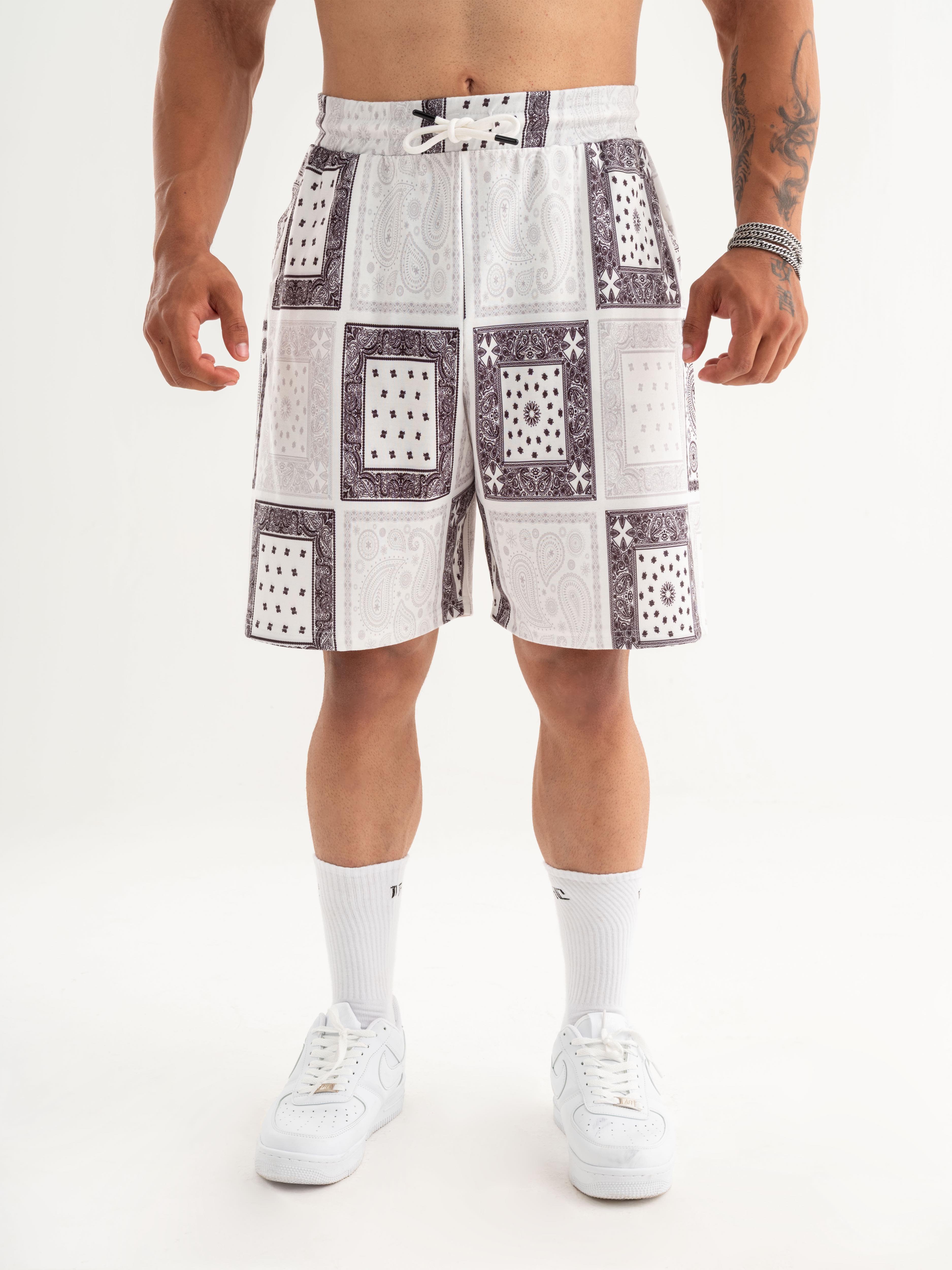 Bandana Oversize Short - Paisley Ekru