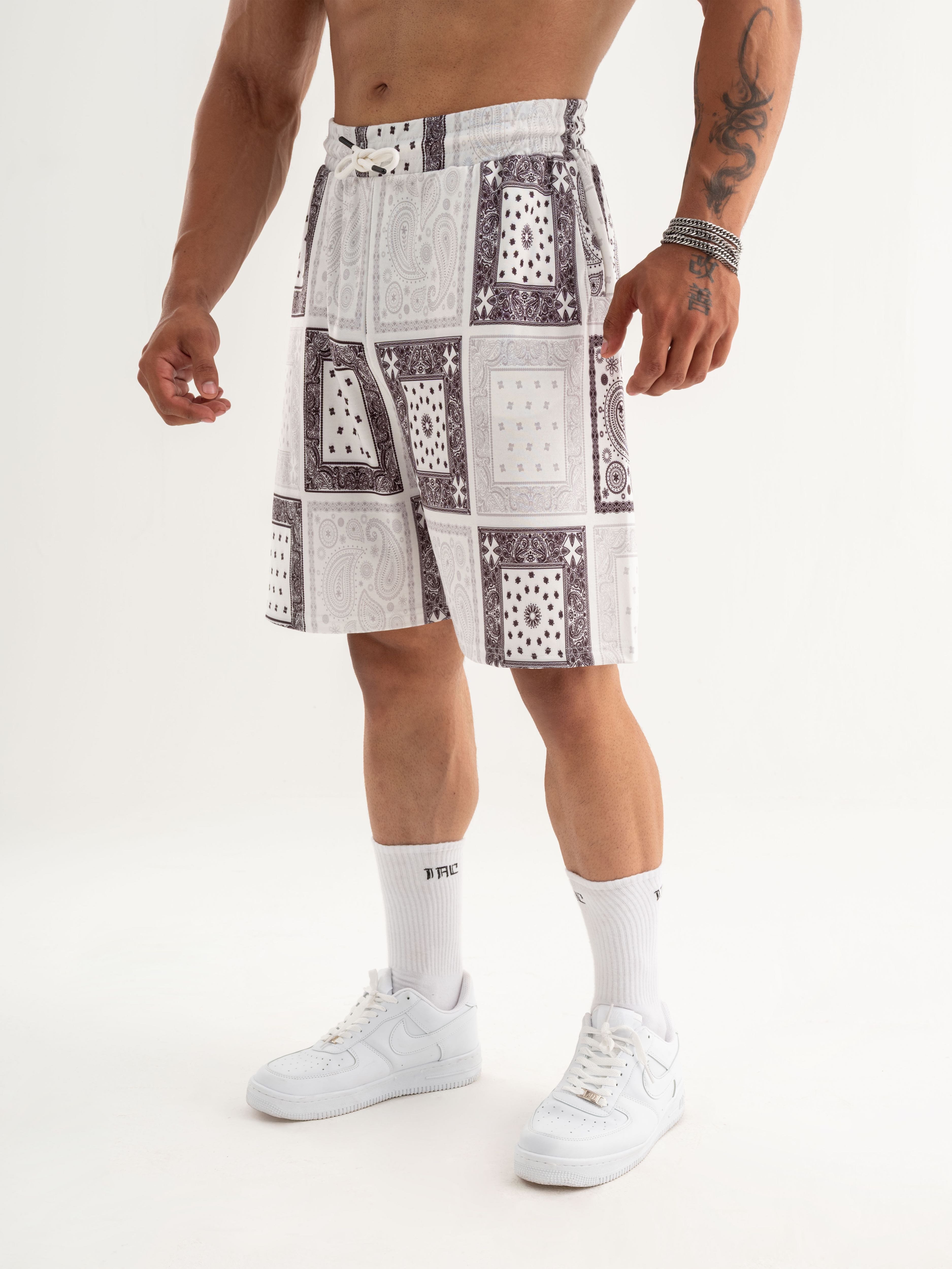 Bandana Oversize Short - Paisley Ekru
