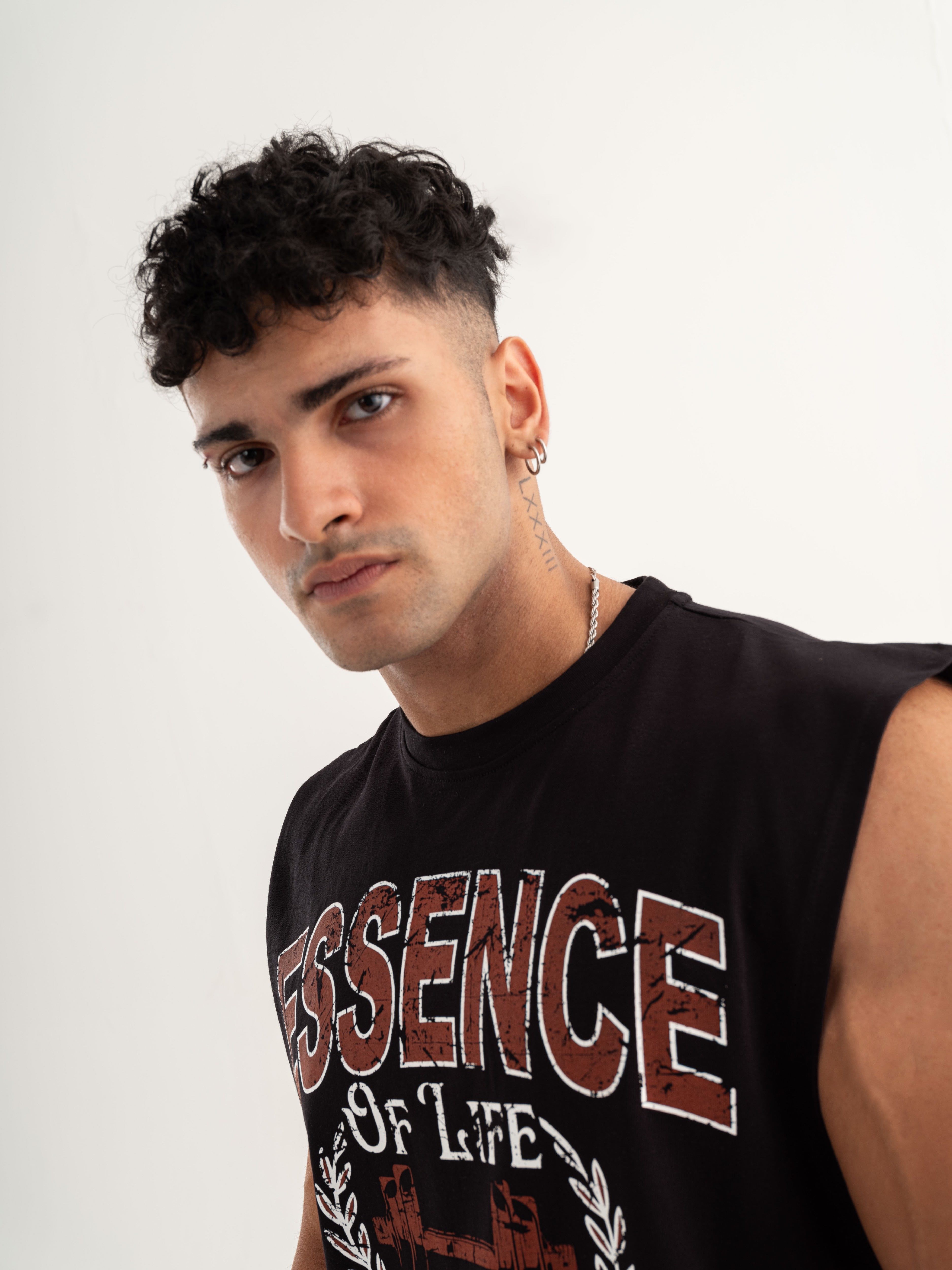 Essence Of Life Box Cut Tank - Siyah