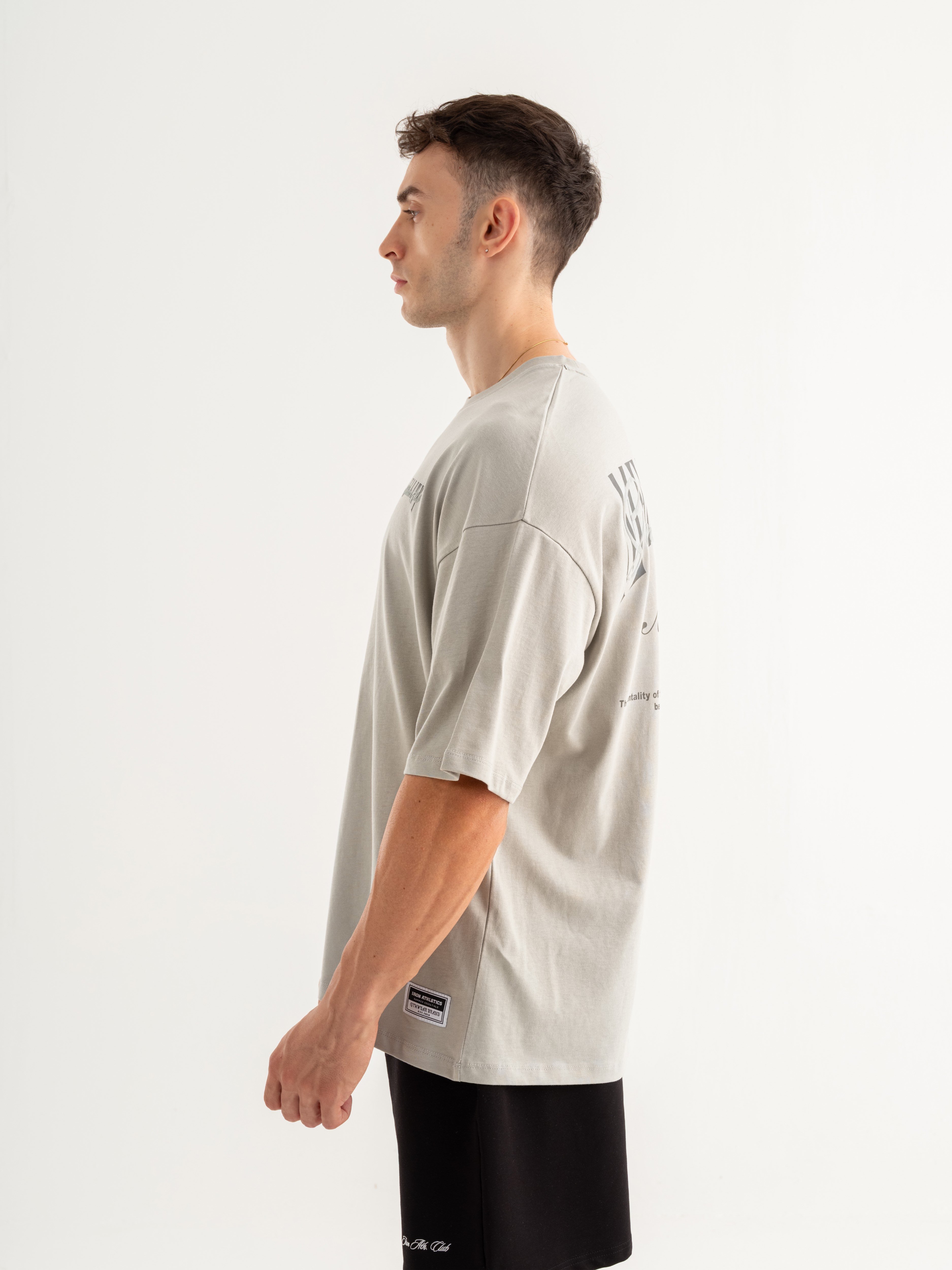 Mentality Oversize T-shirt - Boyalı Gri