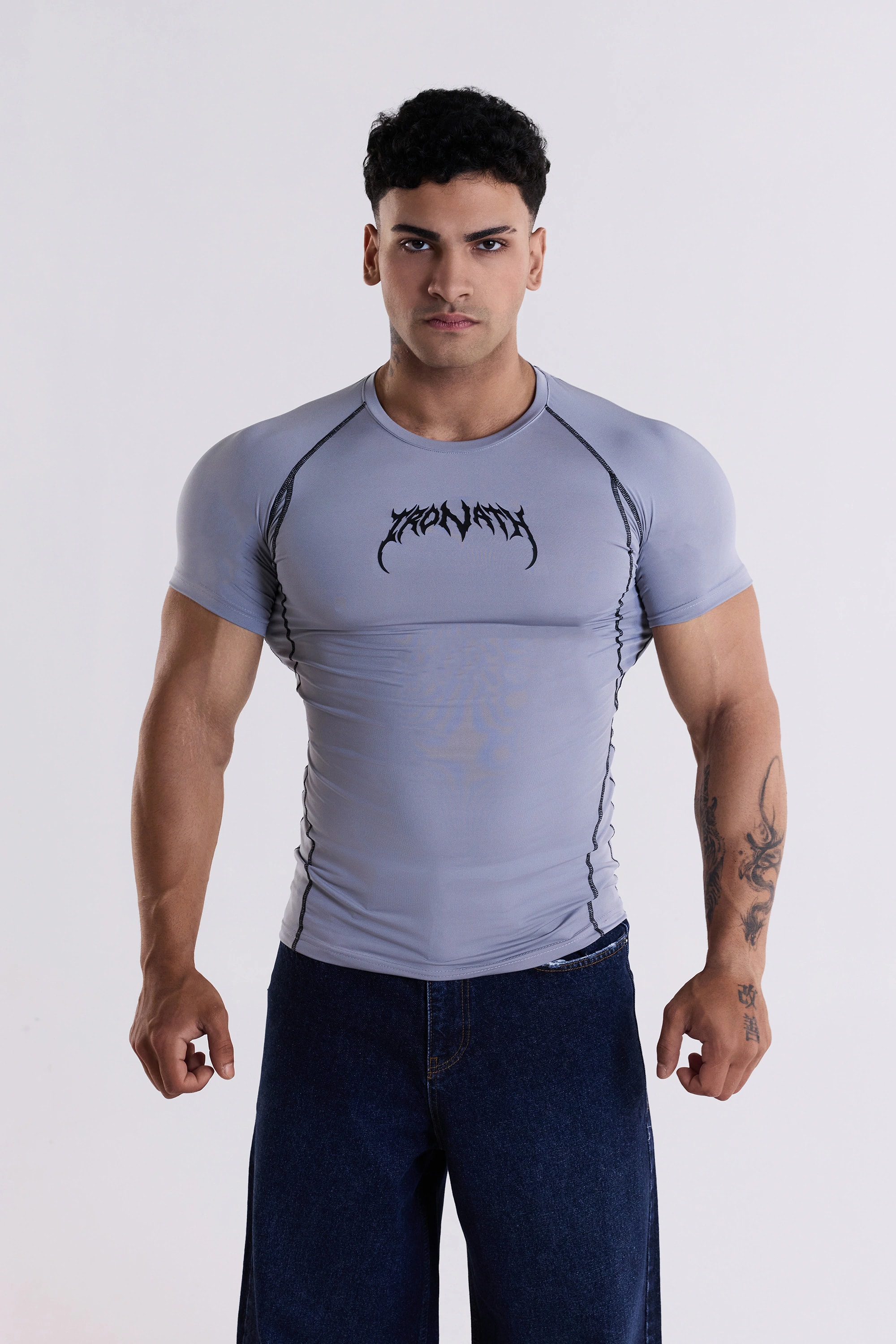 Supervillain Compression T-Shirt - Gri