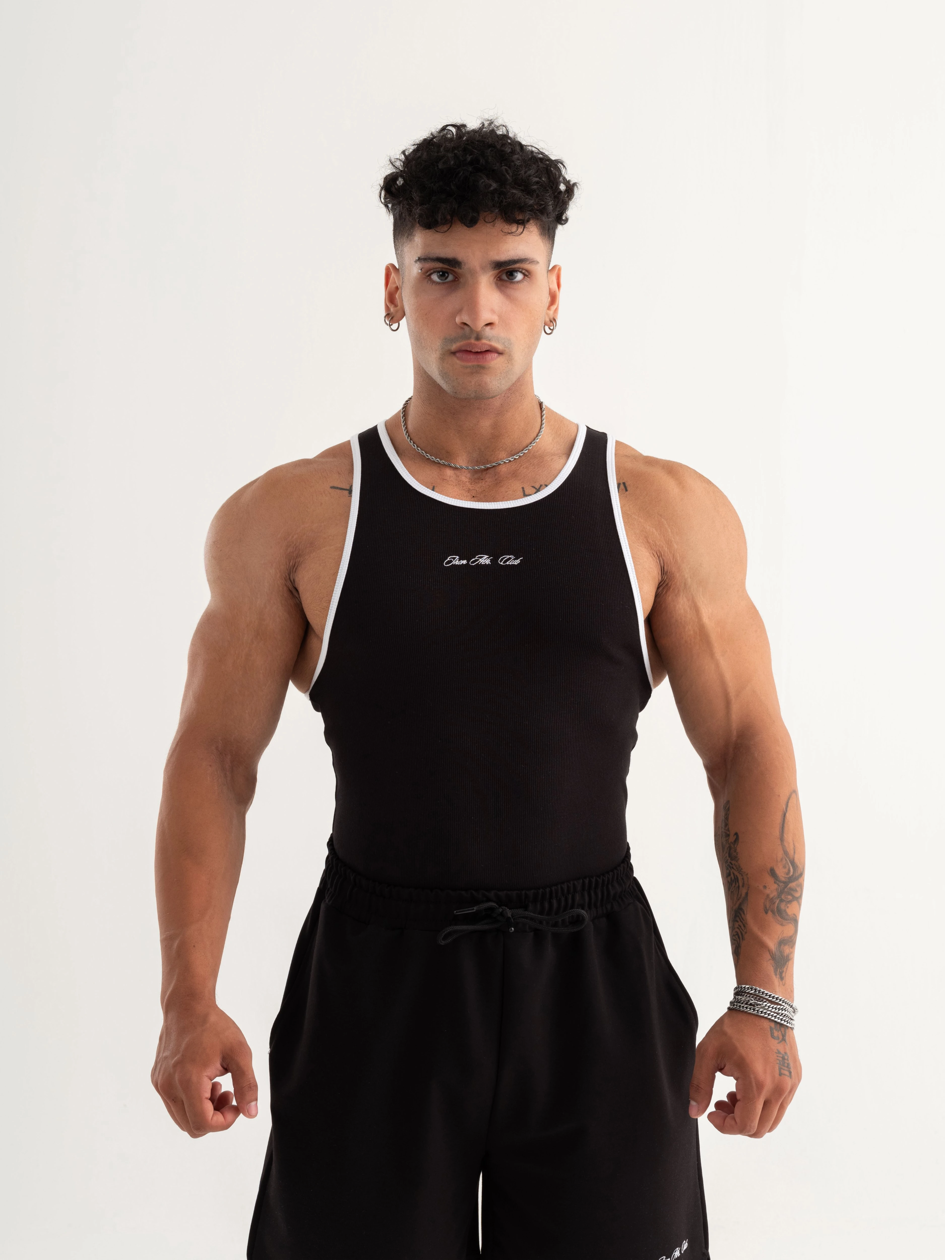 Retro Fitilli Atlet - Siyah