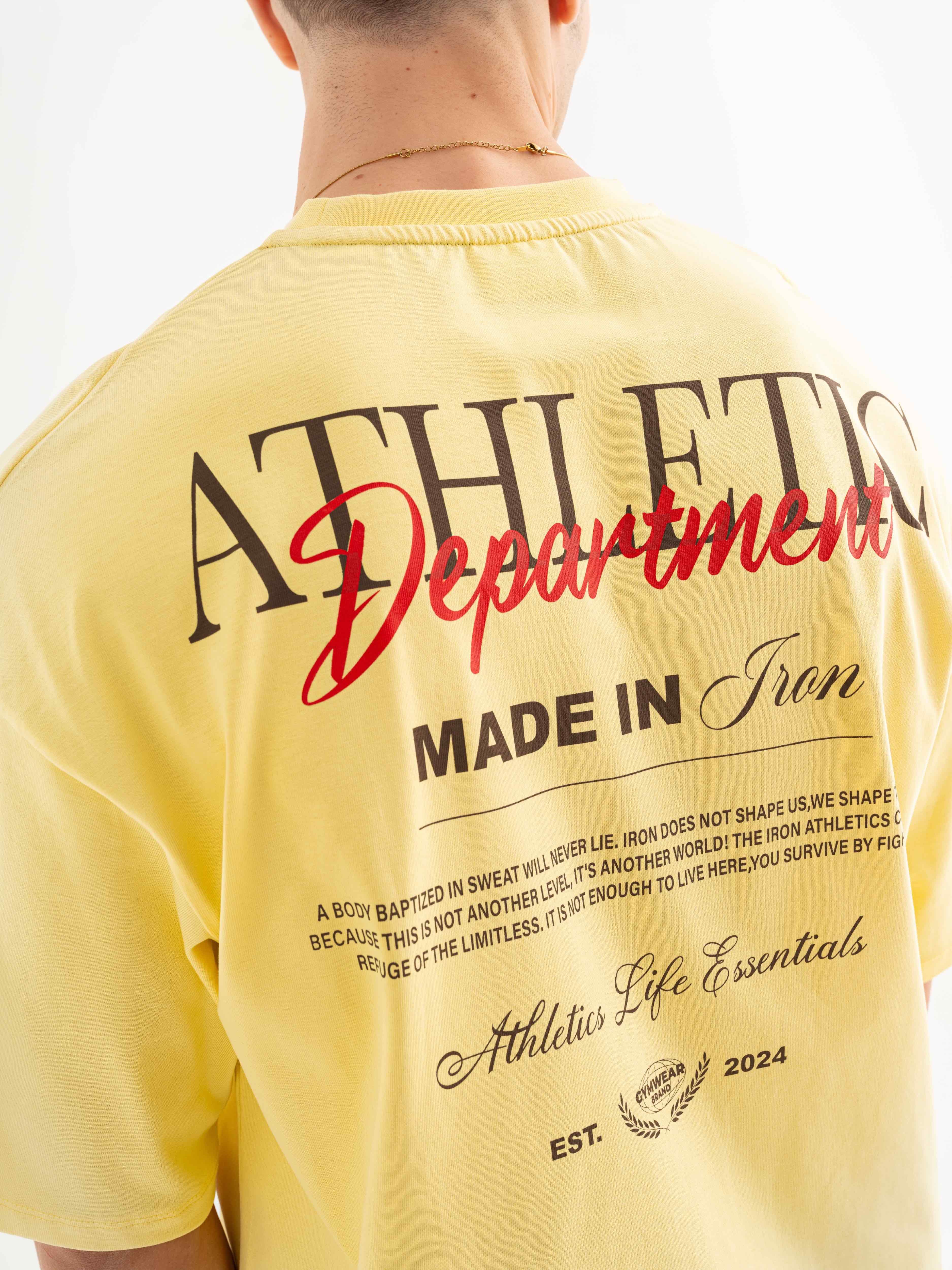 Athletic Department Oversize T-shirt - Açık Sarı