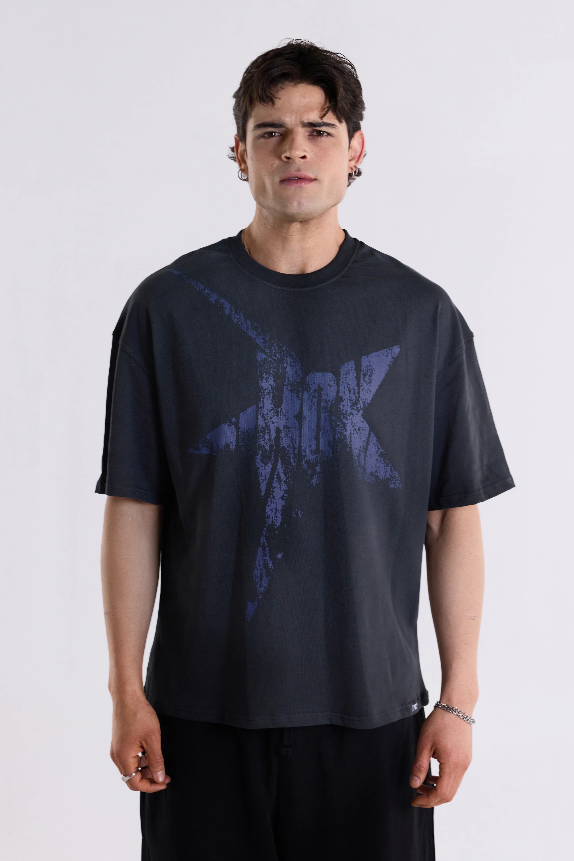 Star Oversize T-Shirt - Faded Antrasit