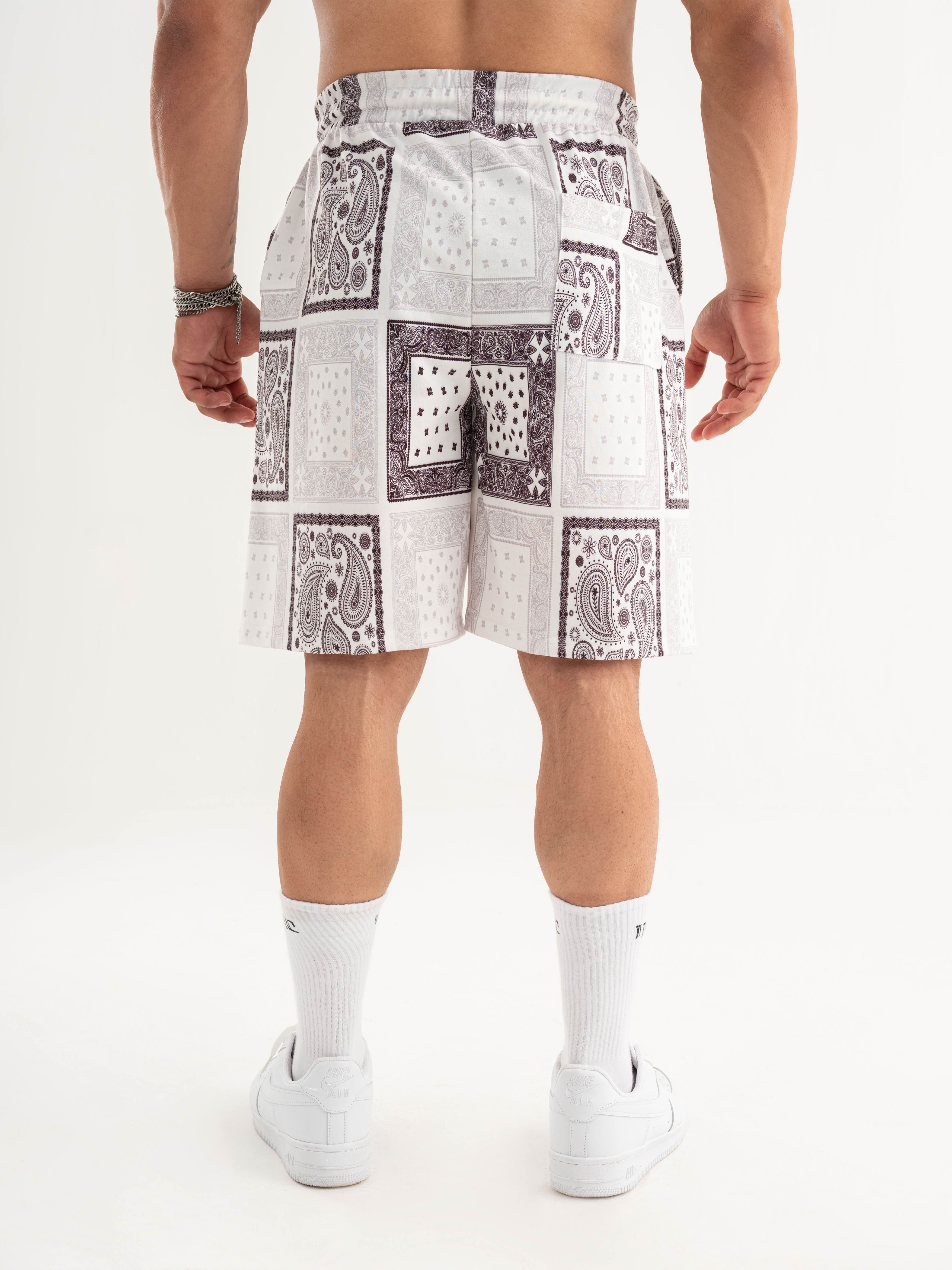 Bandana Oversize Short - Paisley Ekru