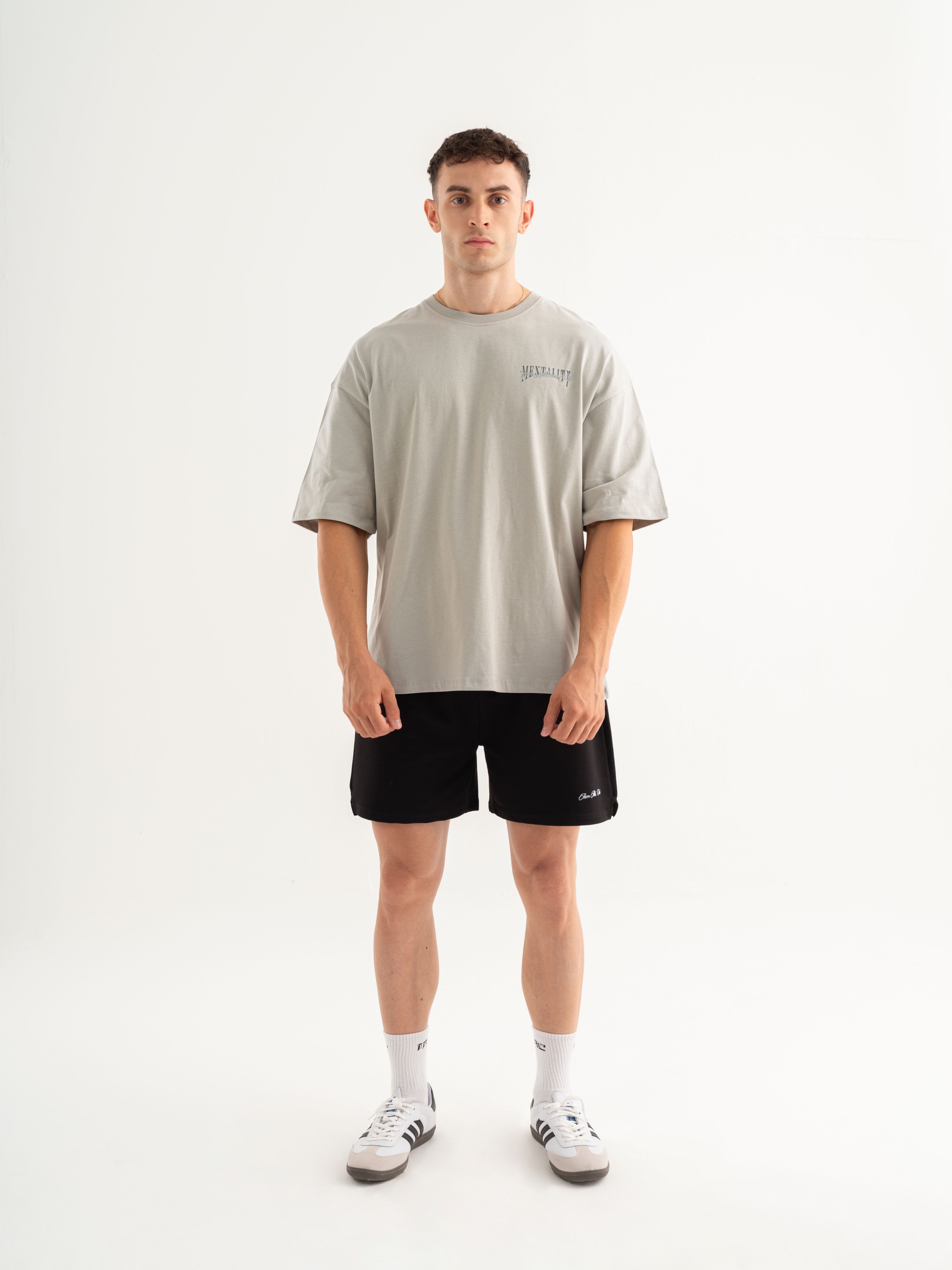 Mentality Oversize T-shirt - Boyalı Gri